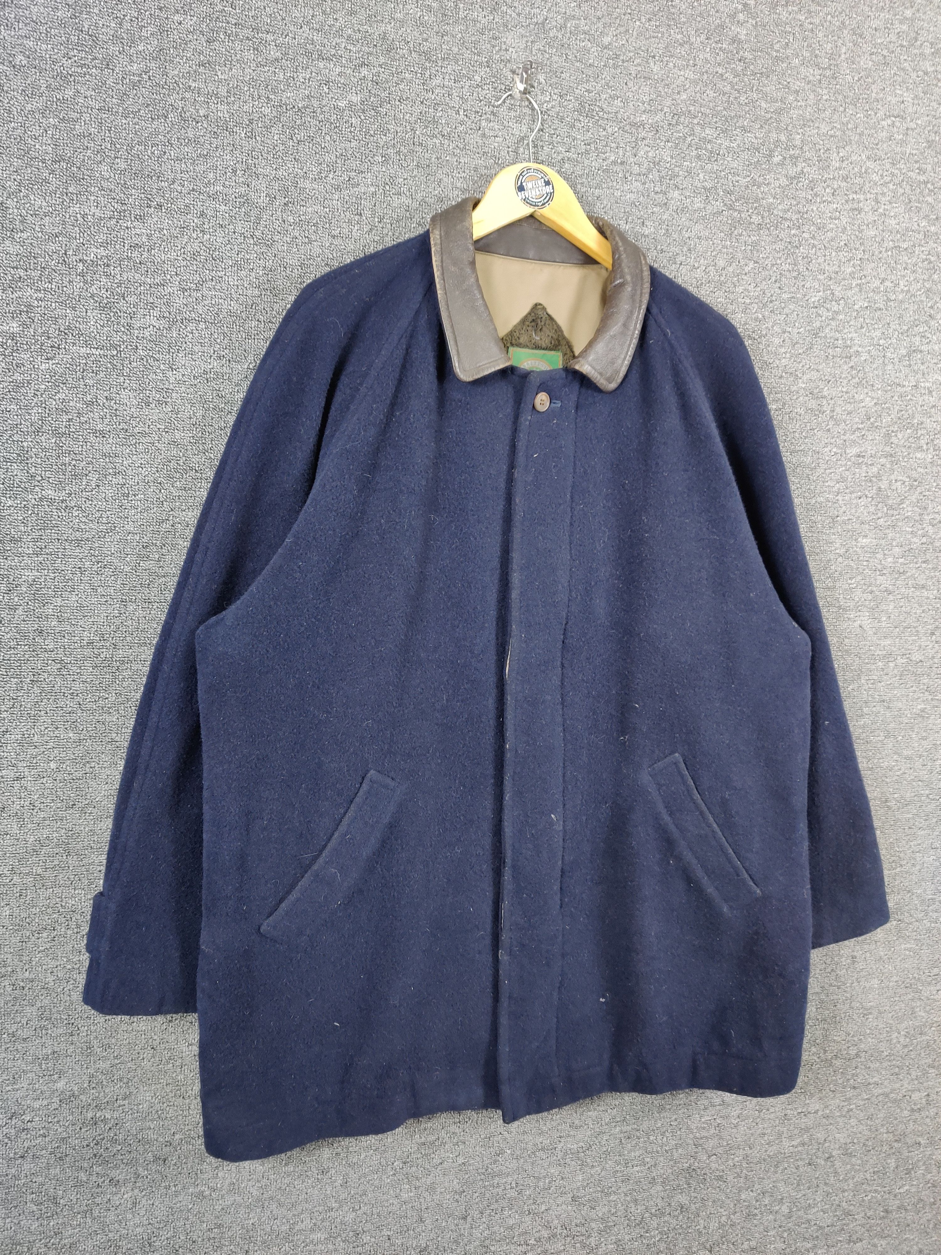 Vintage Vintage British Classic Wool Leather Coat Jacket Size US M / EU 48-50 / 2 - 7 Thumbnail
