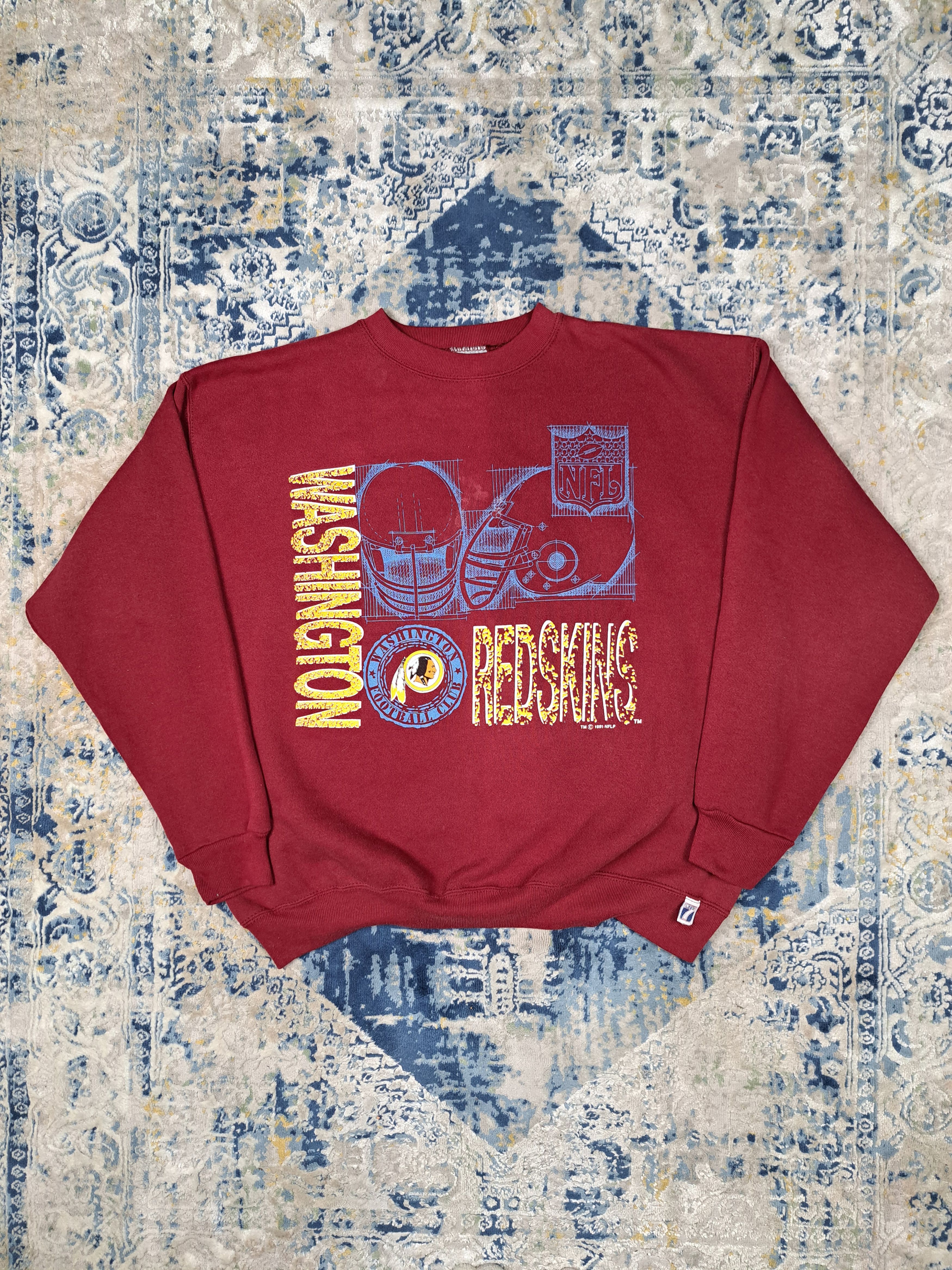 Logo 7 Vintage 1991 Redskins Fullprint Sweatshirt 90s NFL Size US L / EU 52-54 / 3 - 1 Thumbnail