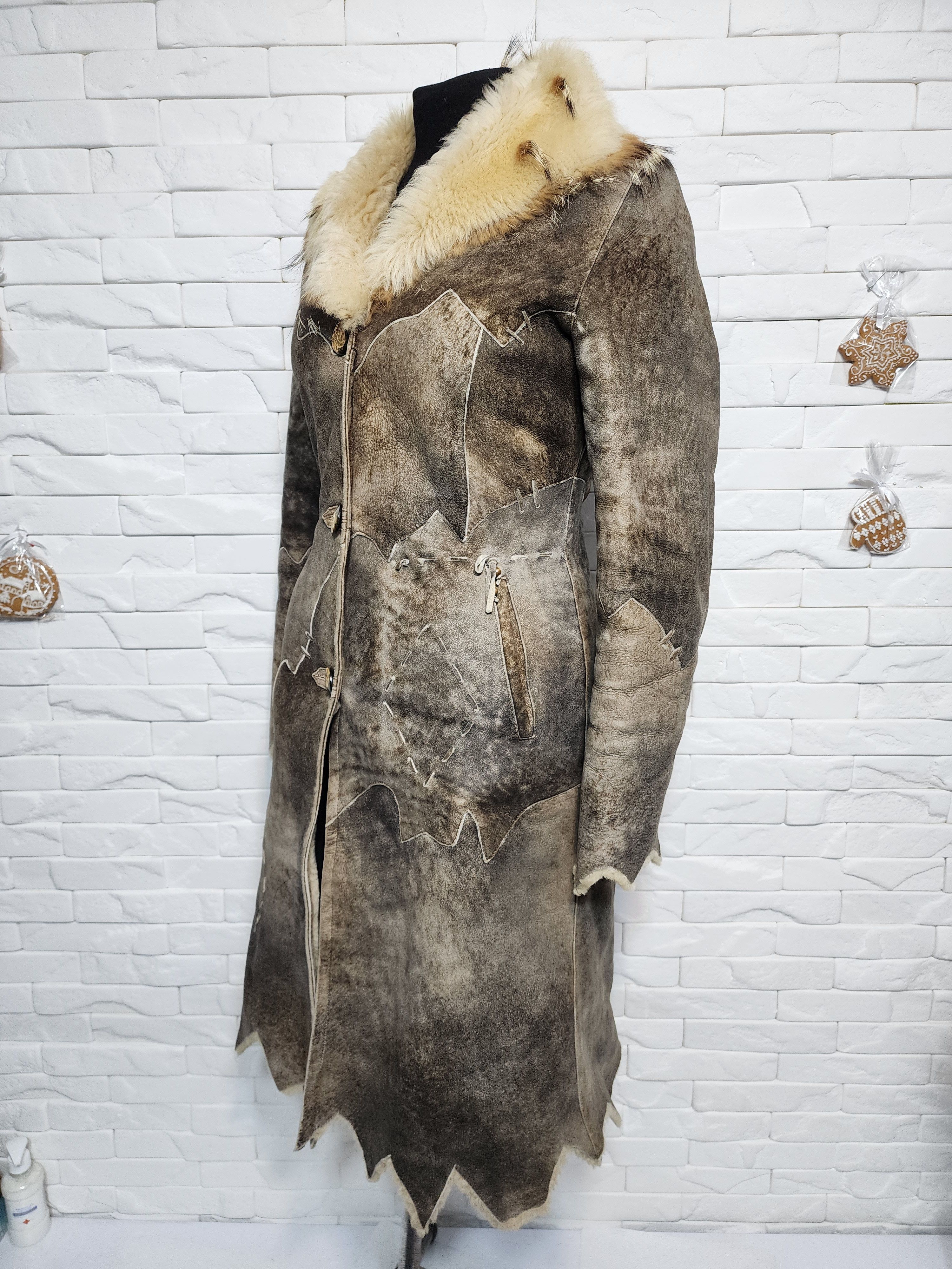 Furla Brown Women's Sheepskin Coat: Leather Winter Outerwear Size S / US 4 / IT 40 - 2 Thumbnail