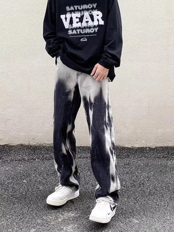 Japanese Brand Kiuchi x Kino Retro tie-dye straight-leg design jeans Size US 30 / EU 46 - 5 Thumbnail