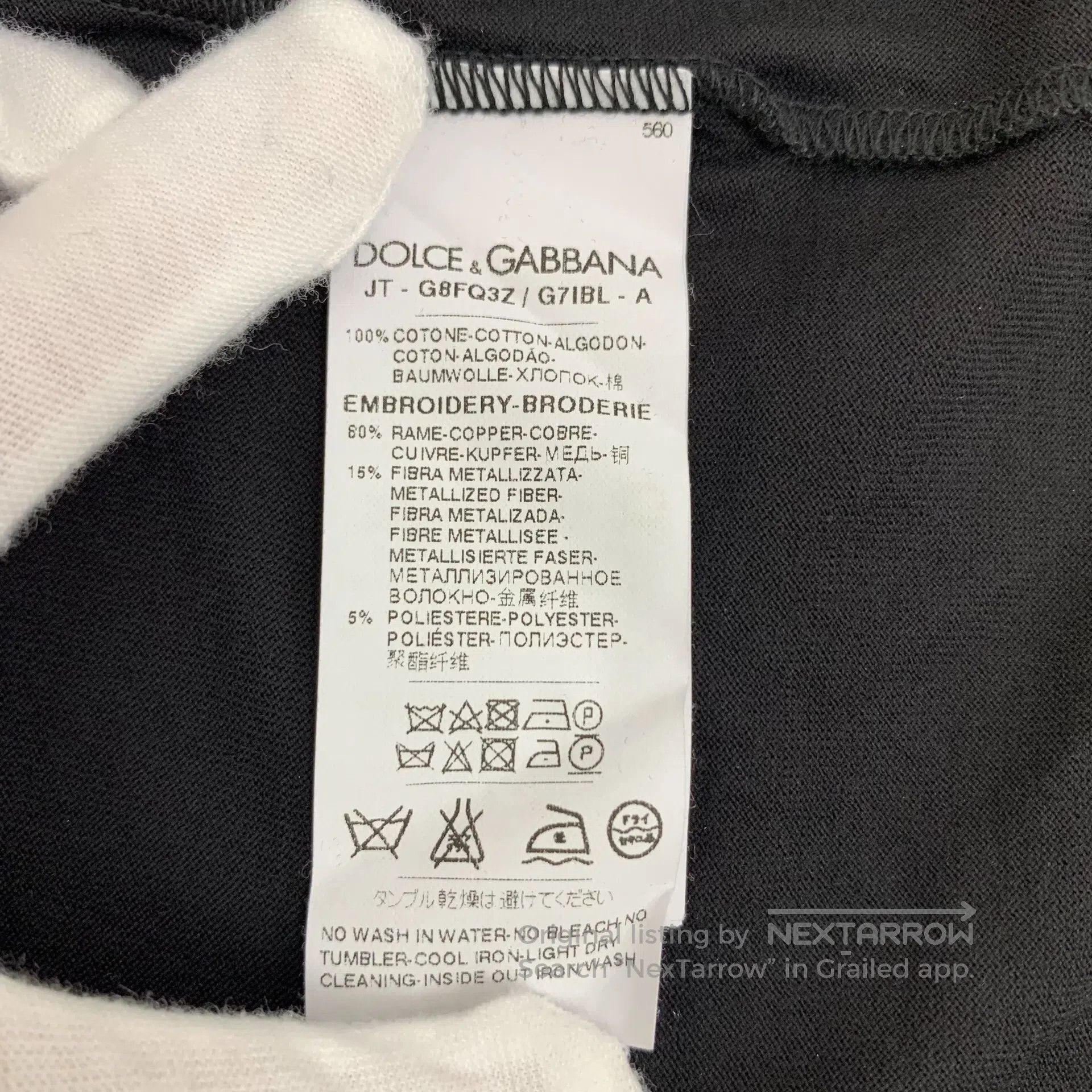 Dolce & Gabbana Dolce Gabbana Black Crown Bee Beadwork Design Cotton Crew Size US M / EU 48-50 / 2 - 8 Thumbnail