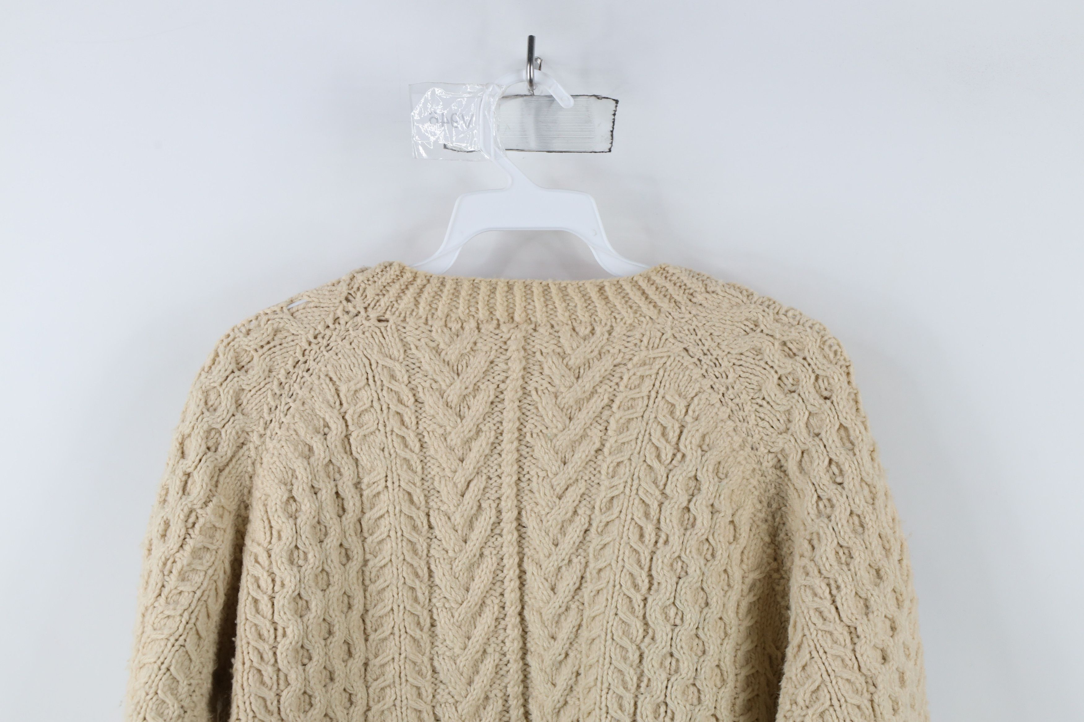 Vintage Vintage 60s 70s Wool Blend Fisherman Cable Knit Sweater Size S / US 4 / IT 40 - 9 Thumbnail