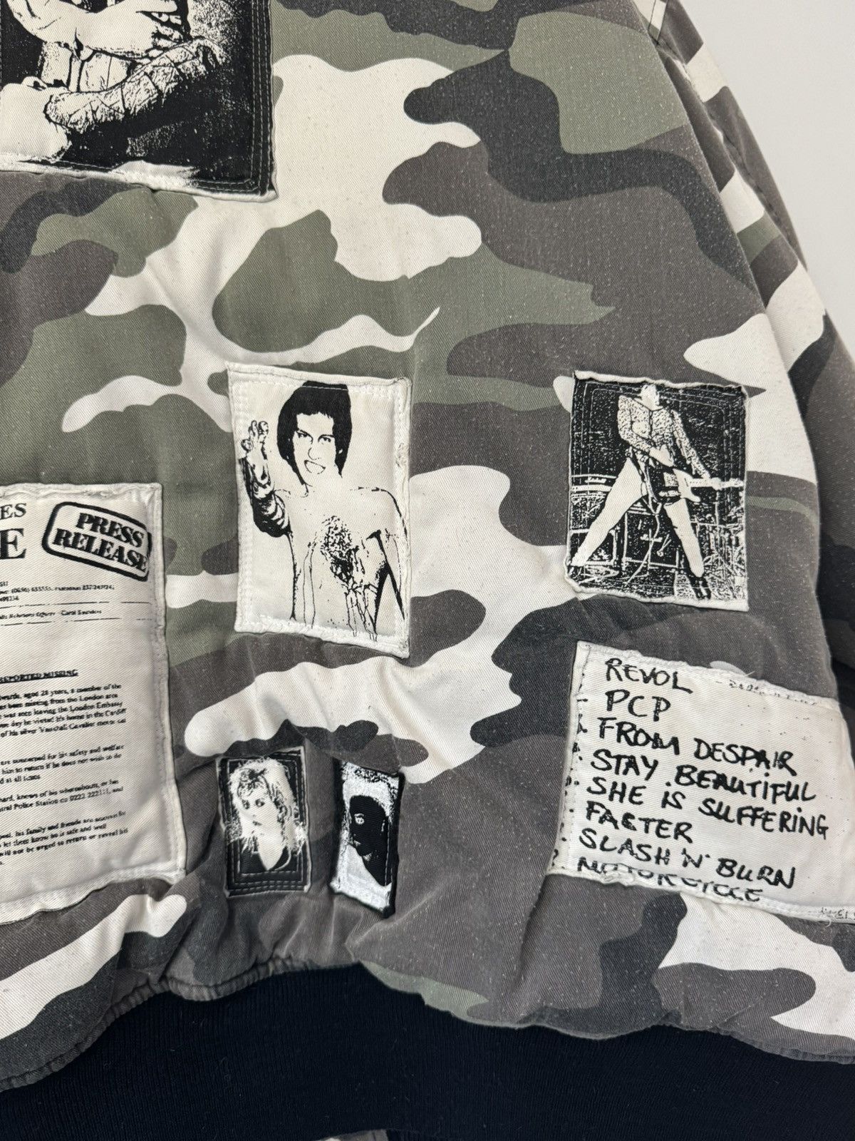 Raf Simons AW2001-2002 Raf Simons Riot Riot Riot Camo Patchwork Bomber Size US XXL / EU 58 / 5 - 9 Thumbnail