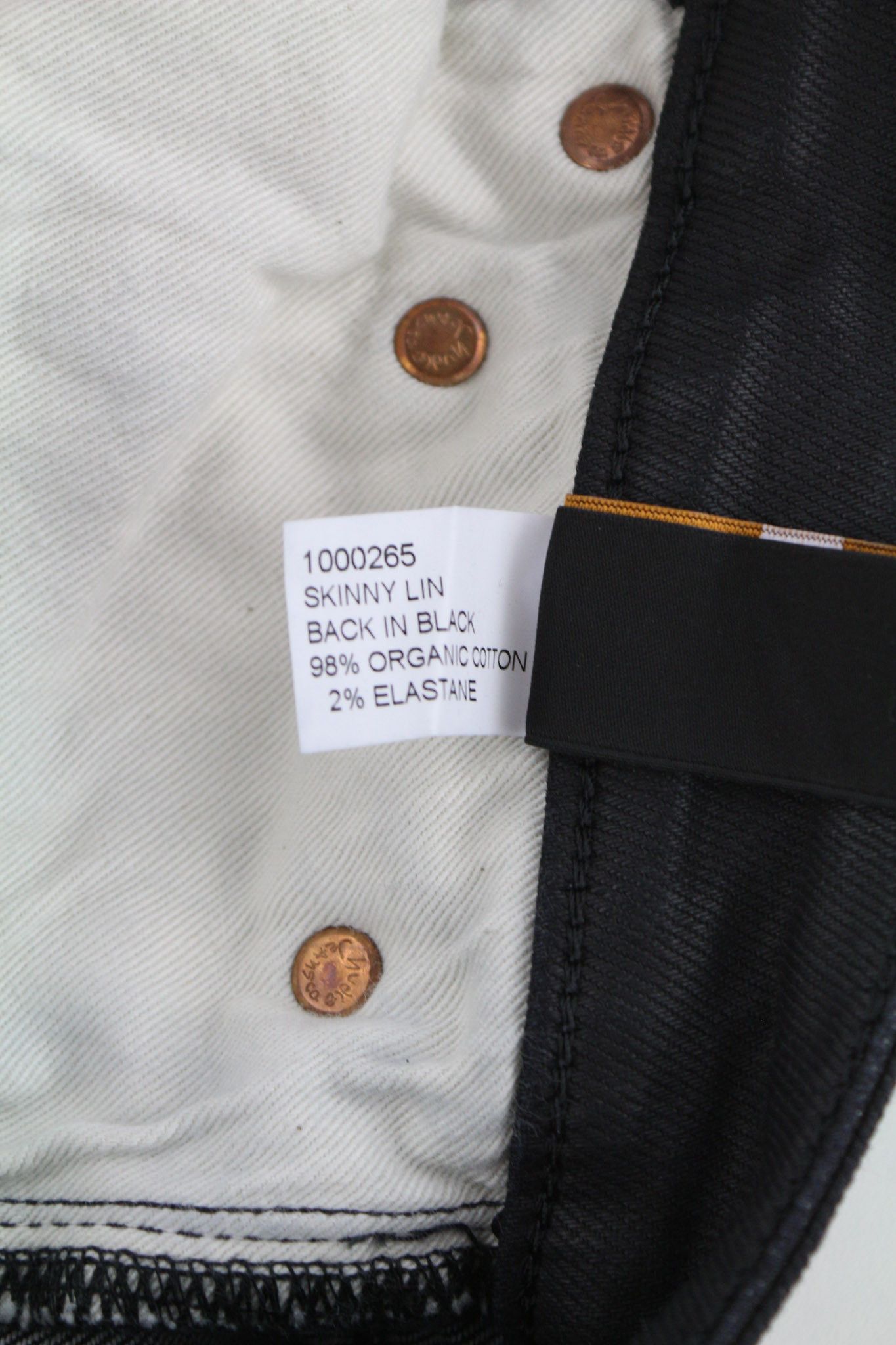 Nudie Jeans SKINNY LIN W28/L32 Black In Black Cotton Jeans 80477 Size US 28 / EU 44 - 7 Thumbnail