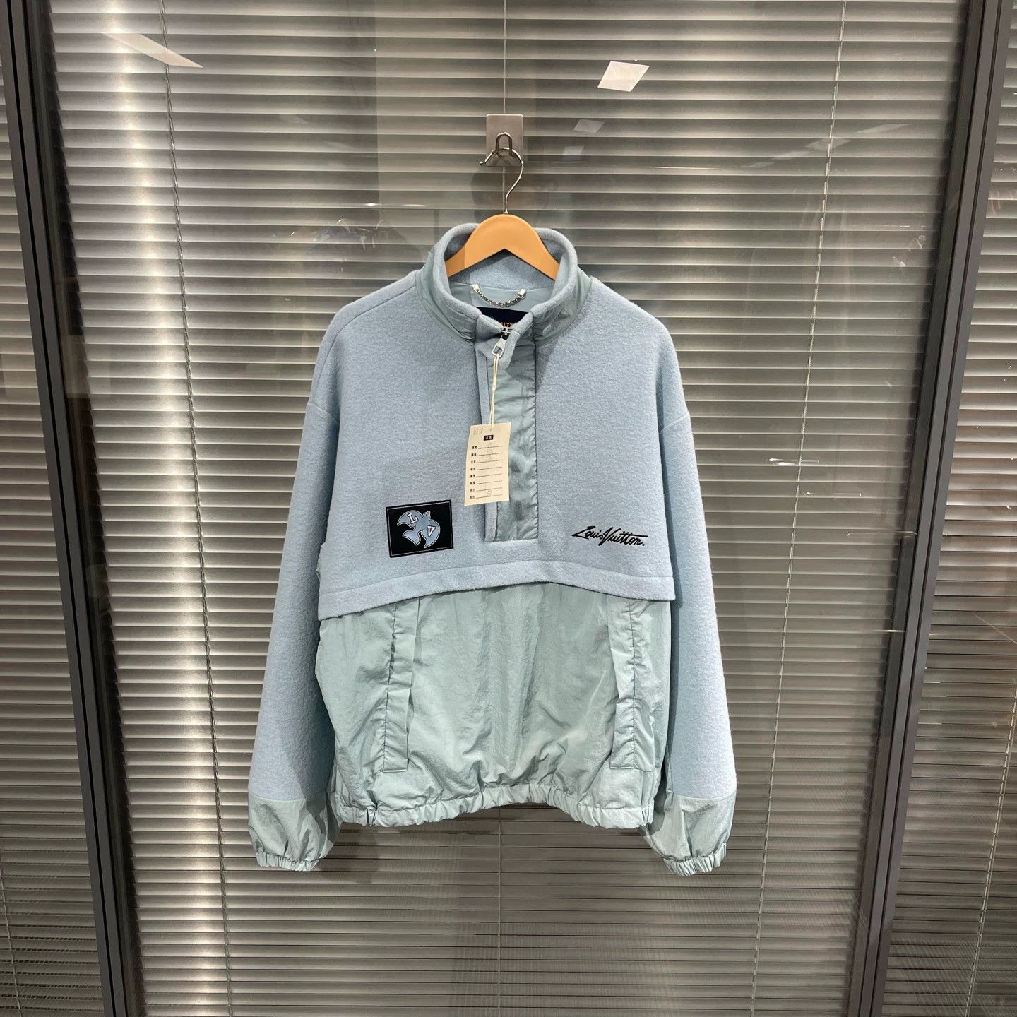 Louis Vuitton LV Blue Half-Zip Pigeon Embroidery Jacket Size 50 Size US M / EU 48-50 / 2 - 1 Thumbnail