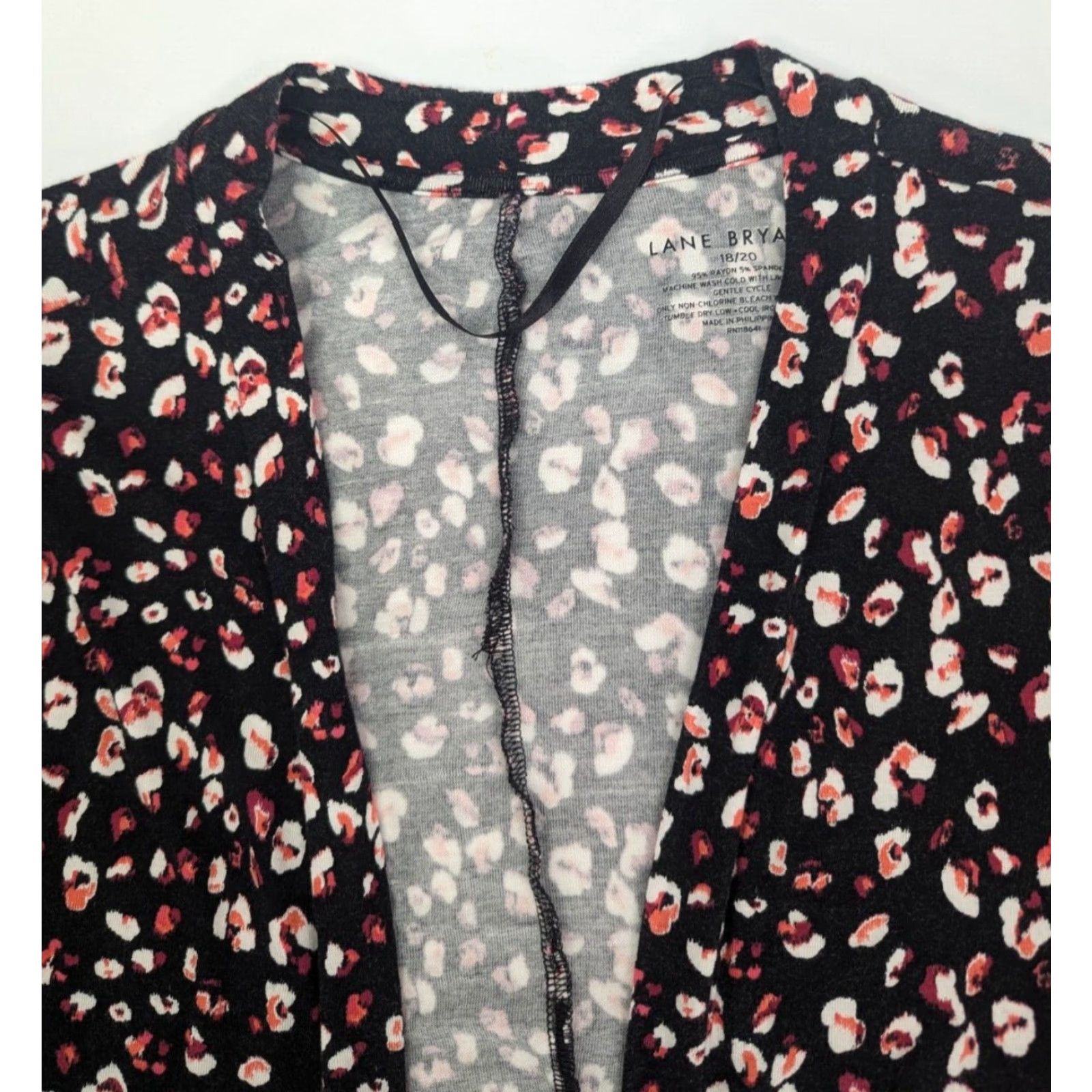 Vintage VINTAGE Lane Bryant Cardigan Open Floral Rose Long Sleeve Plus 18/20 Black Women Sweater Girls Mens Size XXL / US 16-18 / IT 52-54 - 7 Thumbnail