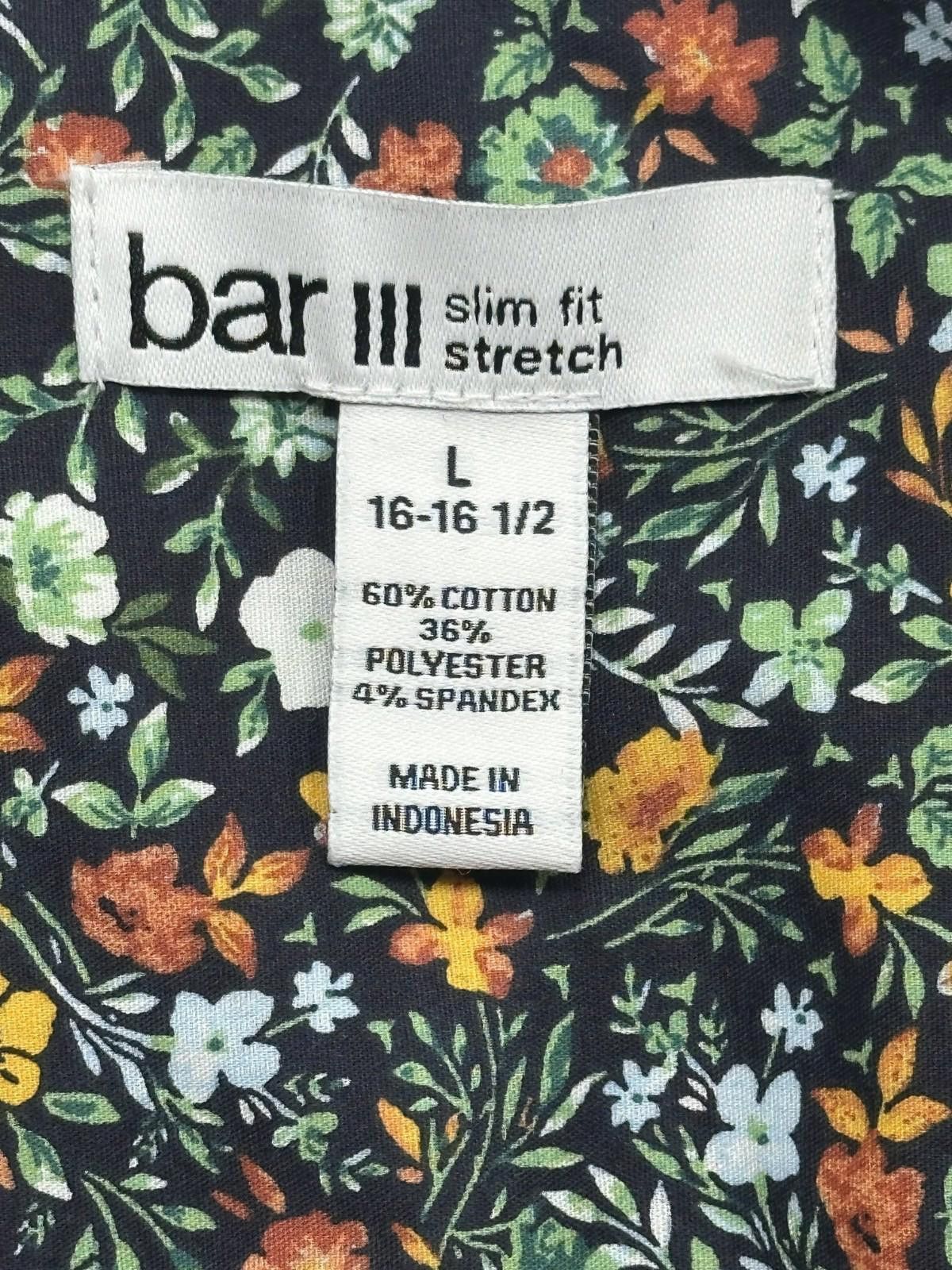 Bar III Bar III Stretch Slim Floral Button Down Large 16/16.5 Size US L / EU 52-54 / 3 - 3 Thumbnail