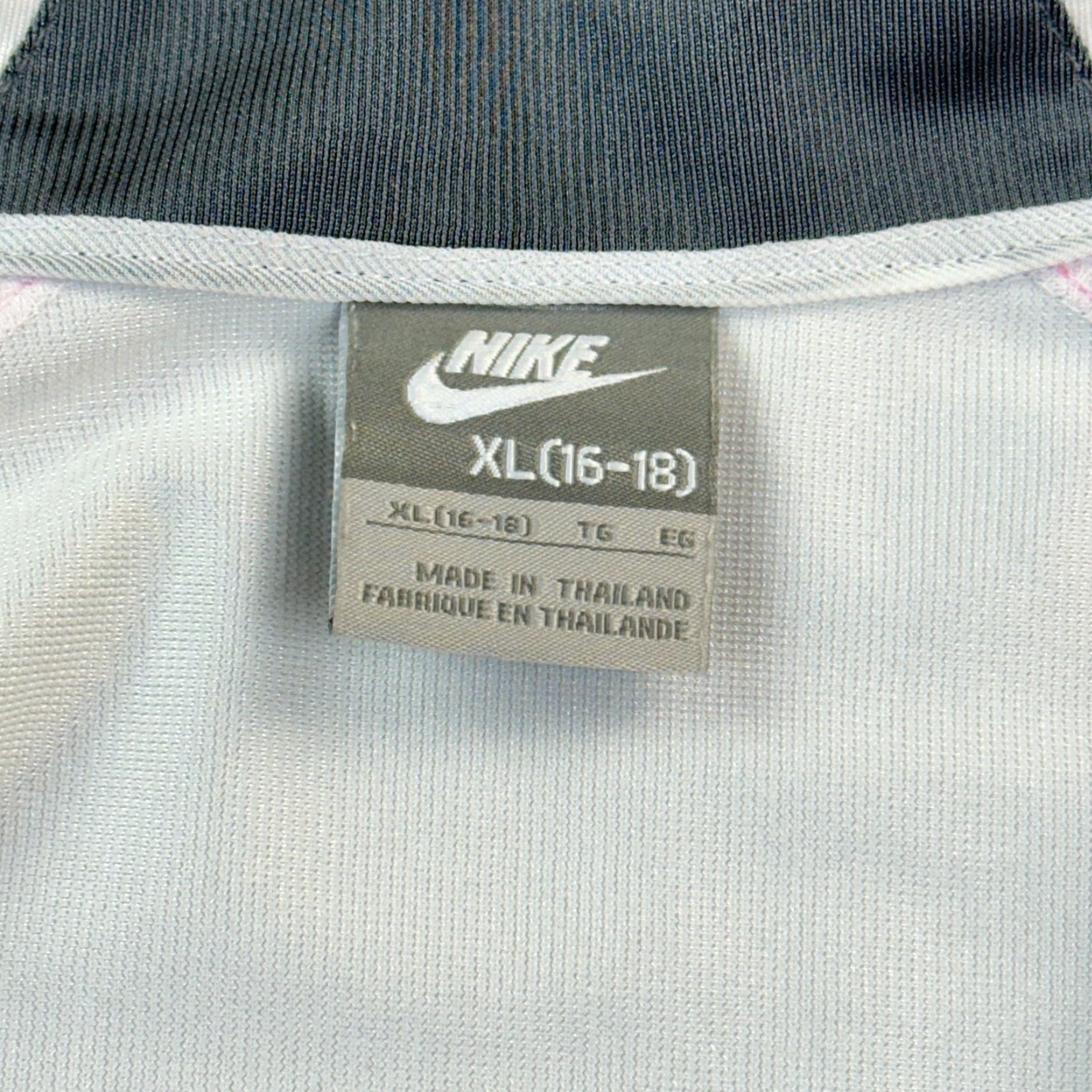 Nike VINTAGE Nike Track Jacket Women's XL White Full Zip Swoosh Logo Gray Tag Y2K Size XL / US 12-14 / IT 48-50 - 5 Thumbnail