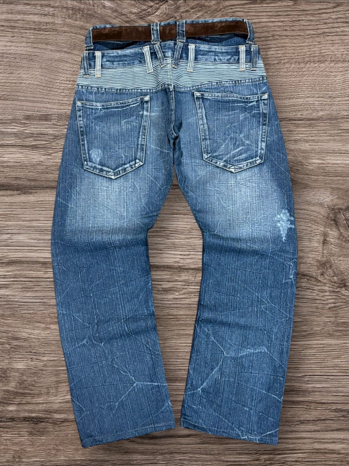 14th Addiction Y2k Japanese Dominate Double Waist Faded Grunge Punk Jeans Size US 32 / EU 48 - 4 Thumbnail