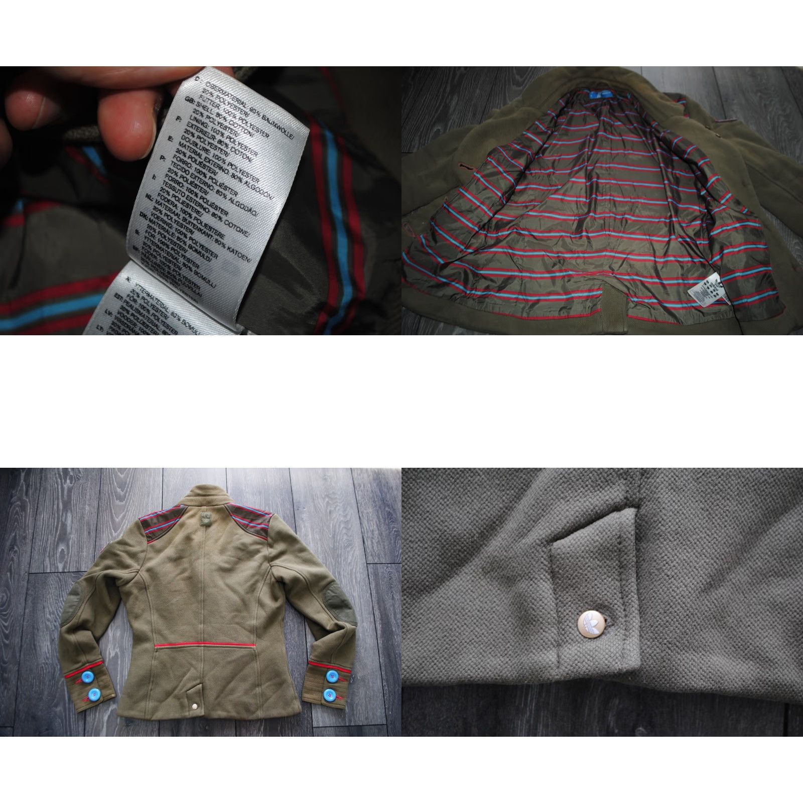 Adidas ADIDAS VINTAGE MILITARY MOD JACKET BLAZER GREEN WOMENS 3 BUTTONS SIZE 38 UK12 Jacket Women 38 Green Vintage Military Mod Adidas Size XS / US 0-2 / IT 36-38 - 9 Thumbnail