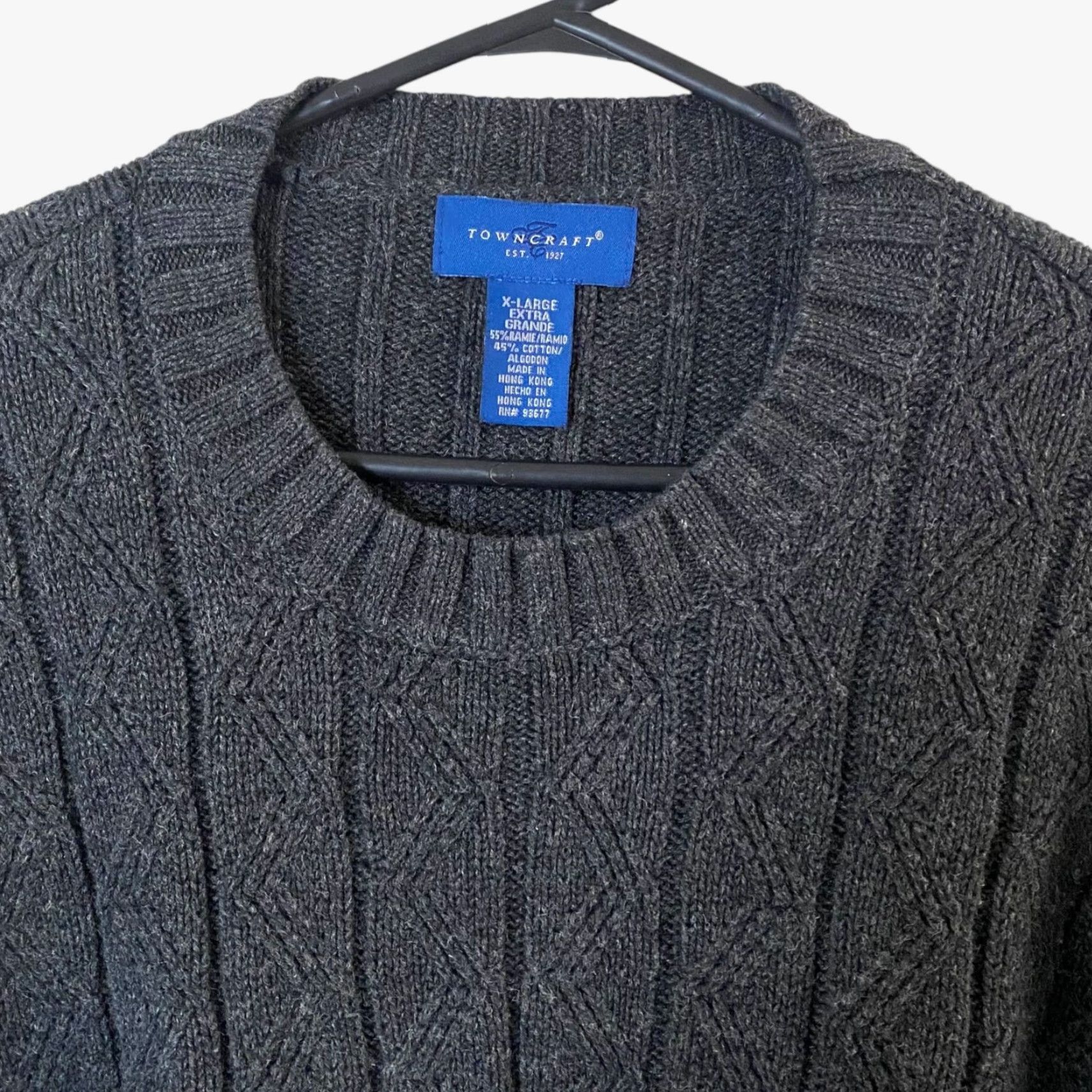 Vintage VINTAGE Towncraft Men’s XL Crewneck Sweater Gray Heavyweight Knit Casual Fall Winter Size US XL / EU 56 / 4 - 5 Thumbnail