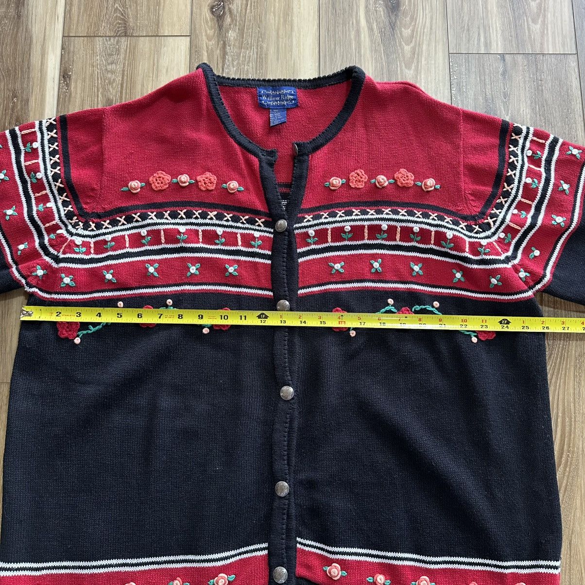 Vintage Vintage Willow Ridge Embroidered Floral Cardigan Sweater Size XXL / US 16-18 / IT 52-54 - 5 Thumbnail