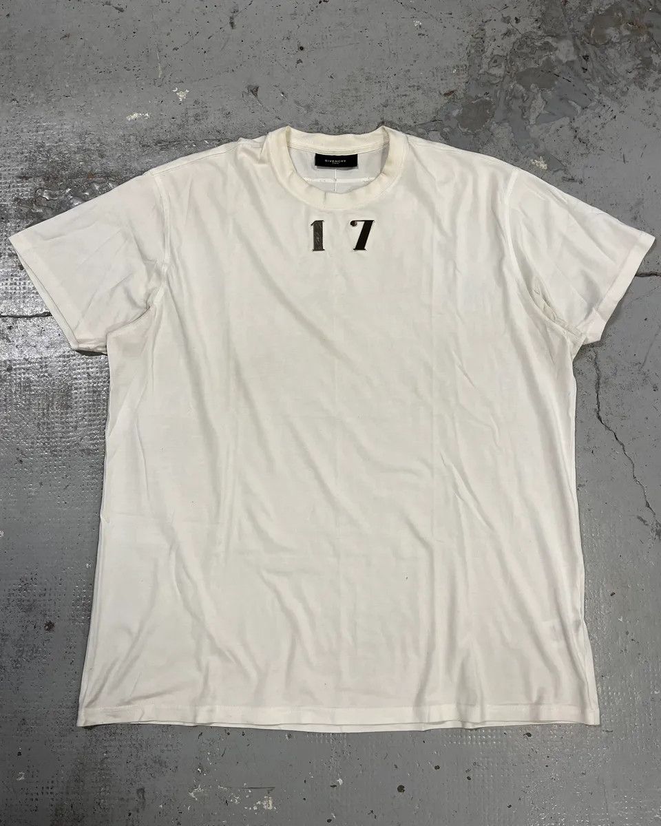 Givenchy SS2014 Givenchy Silver 17 White T-Shirt by Riccardo Tisci Size US L / EU 52-54 / 3 - 1 Thumbnail