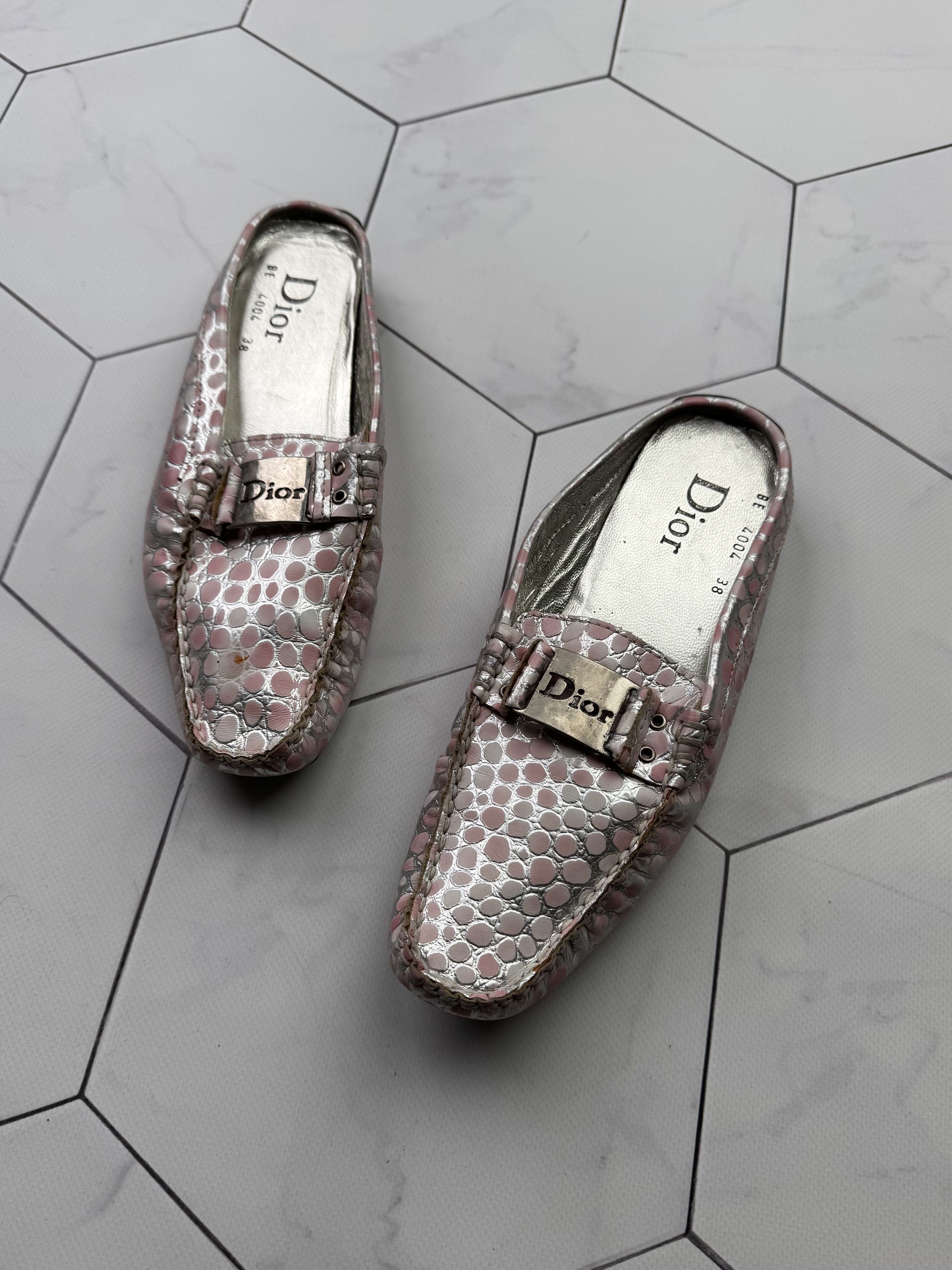 Christian Dior Monsieur Dior Vintage Leather Flats (B265) Size US 8 / IT 38 - 2 Thumbnail