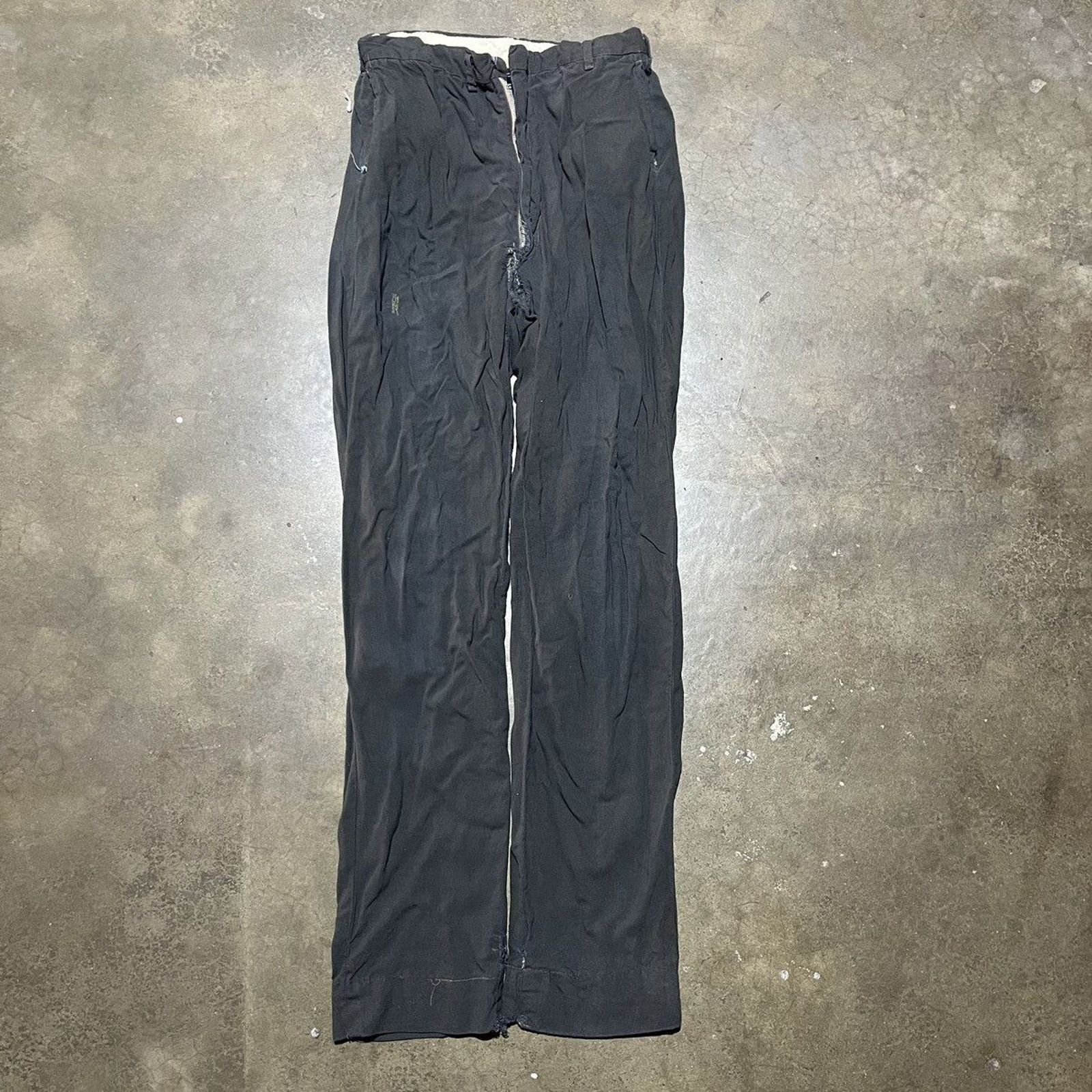 Vintage Vintage 50s Black Gabardine/Rayon Conmar Pants 26x29 Size 26" / US 2 / IT 38 - 1 Thumbnail
