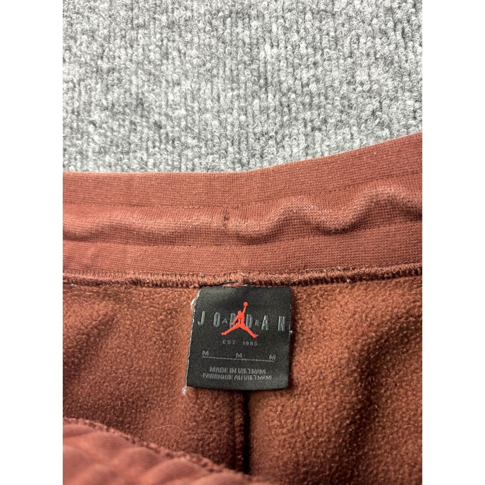 Jordan Brand Jordan Womens Sweatpants M Brown Fleece Wide-Leg Pockets Drawstring Casual Activewear 80/20 Cotton-Polyester Winter Size 32" / US 10 / IT 46 - 3 Thumbnail