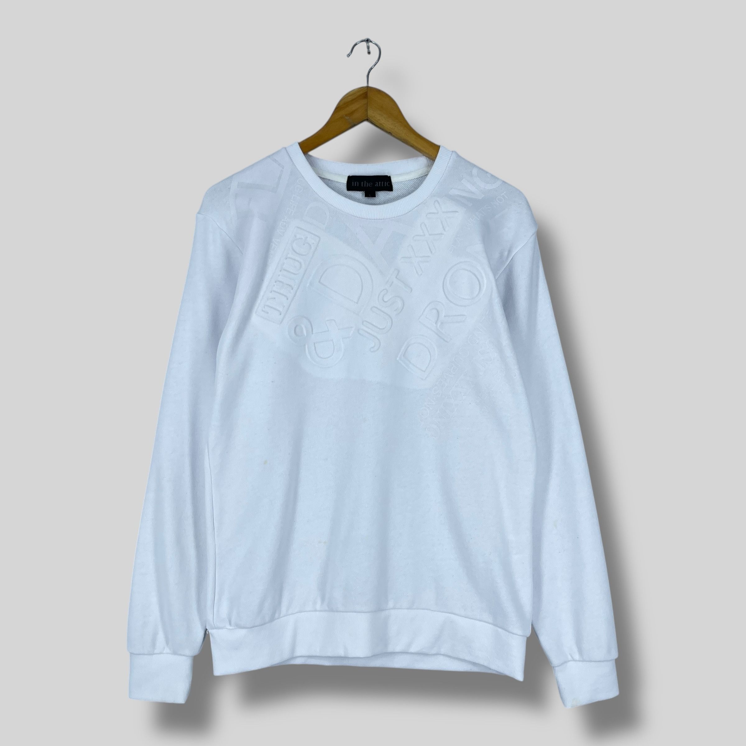 In The Attic Vintage IN THE ATTIC Quotes Printed Embroidery Sweatshirt Size US M / EU 48-50 / 2 - 1 Thumbnail