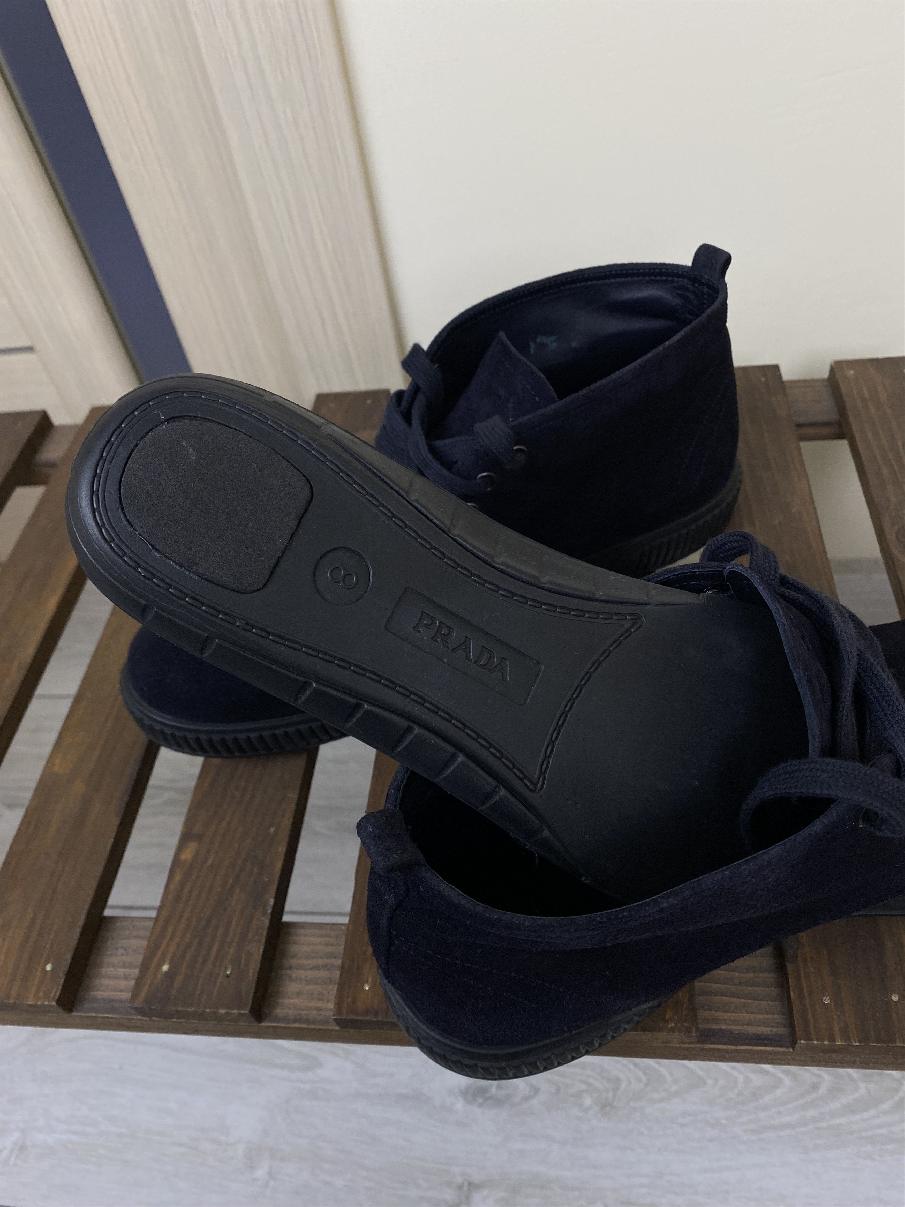 Prada Vintage Prada navy blue leather suede boots shoes 4T 2754 Size US 8.5 / EU 41-42 - 10 Thumbnail