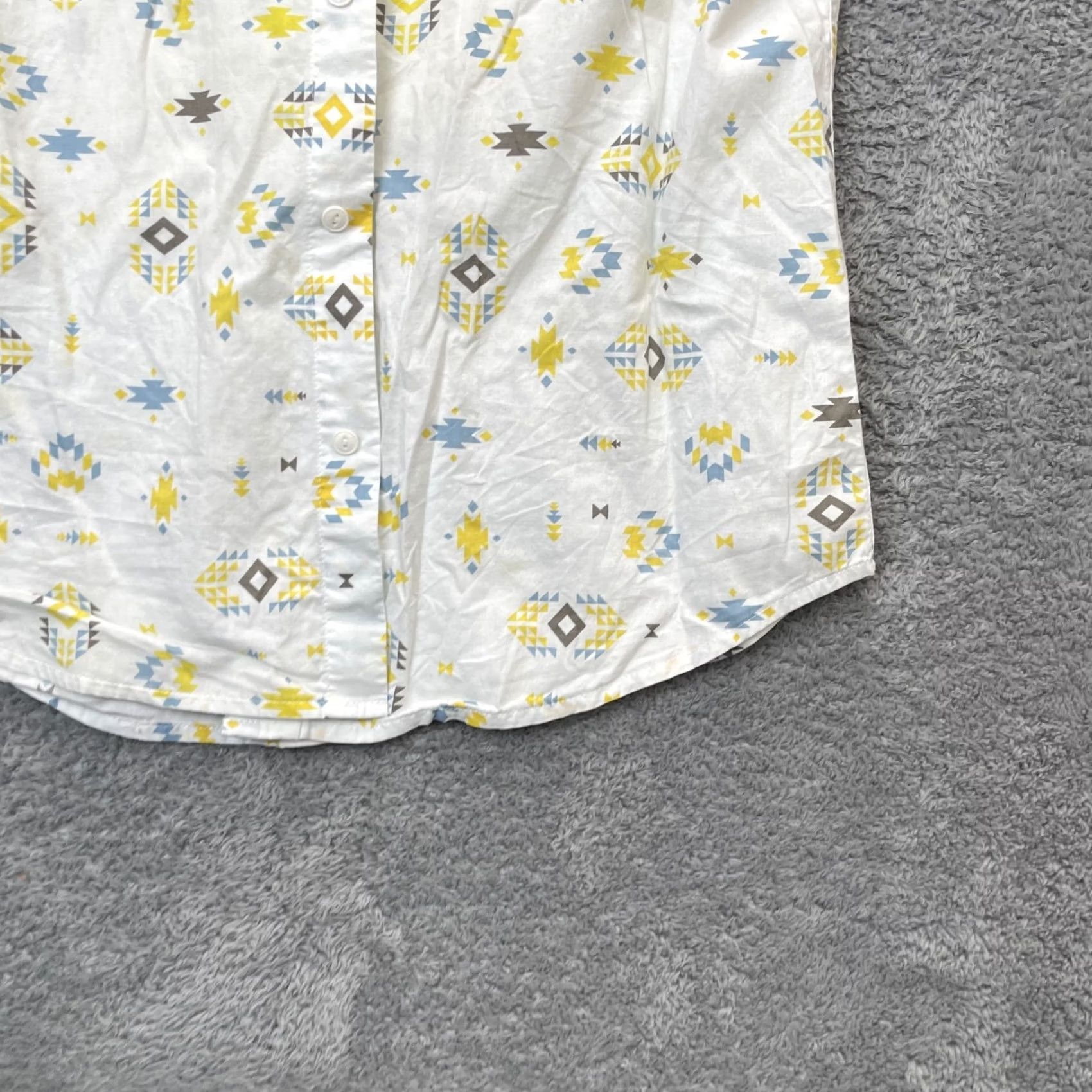 Levi's Levi's Shirt Mens Medium Beige Geometric Cotton Woven Button-Down Beach Size US M / EU 48-50 / 2 - 6 Thumbnail