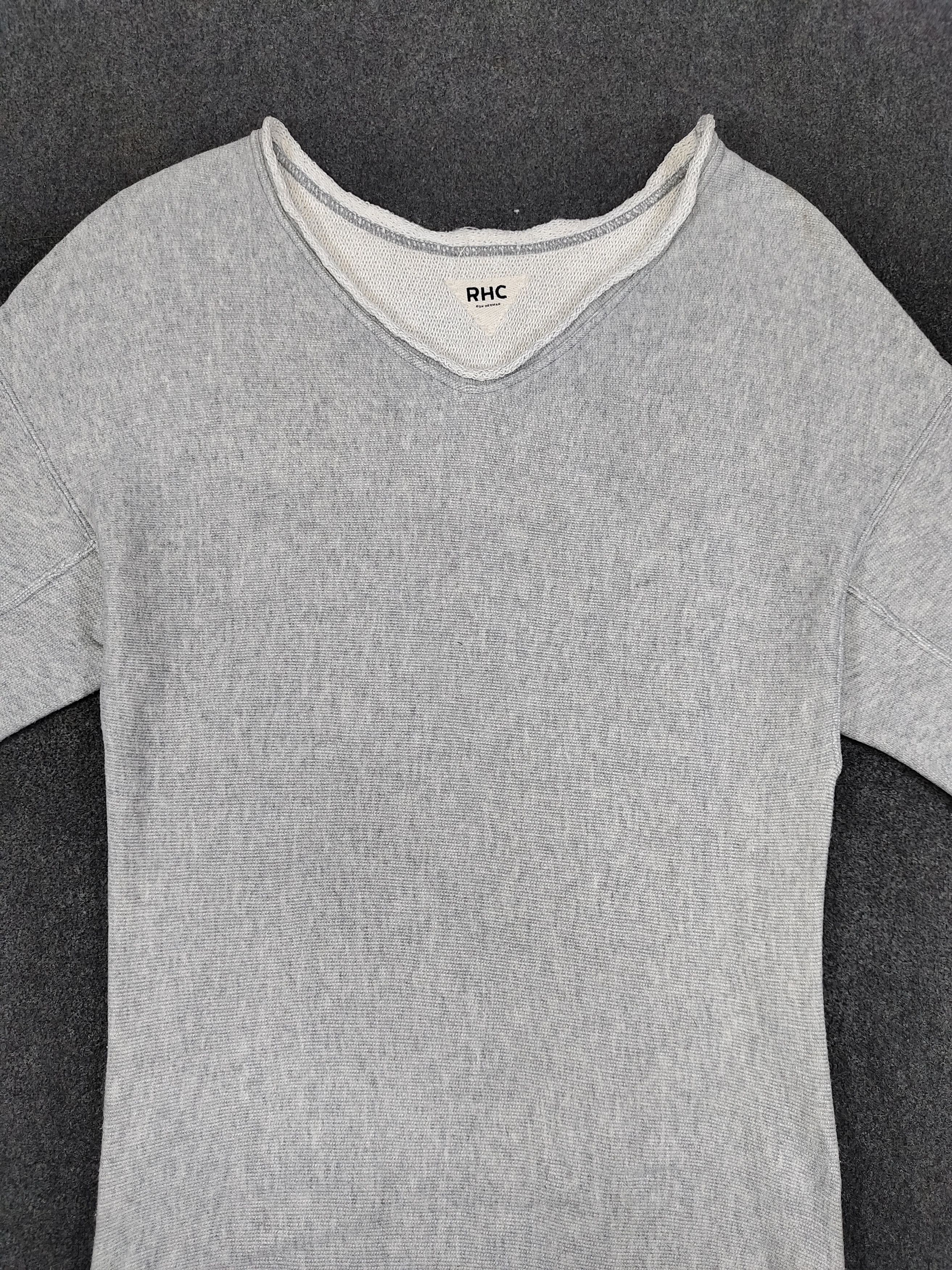 Ron Herman RHC Ron Herman- Minimalist Raw Edge V-Neck Sweat Midi Dress Size M / US 6-8 / IT 42-44 - 5 Thumbnail