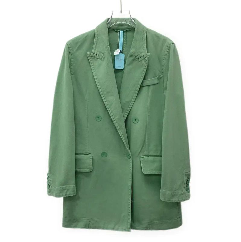 Max Mara MaxMara Green Cotton Women's Jacket 0089 Size XS / US 0-2 / IT 36-38 - 1 Thumbnail