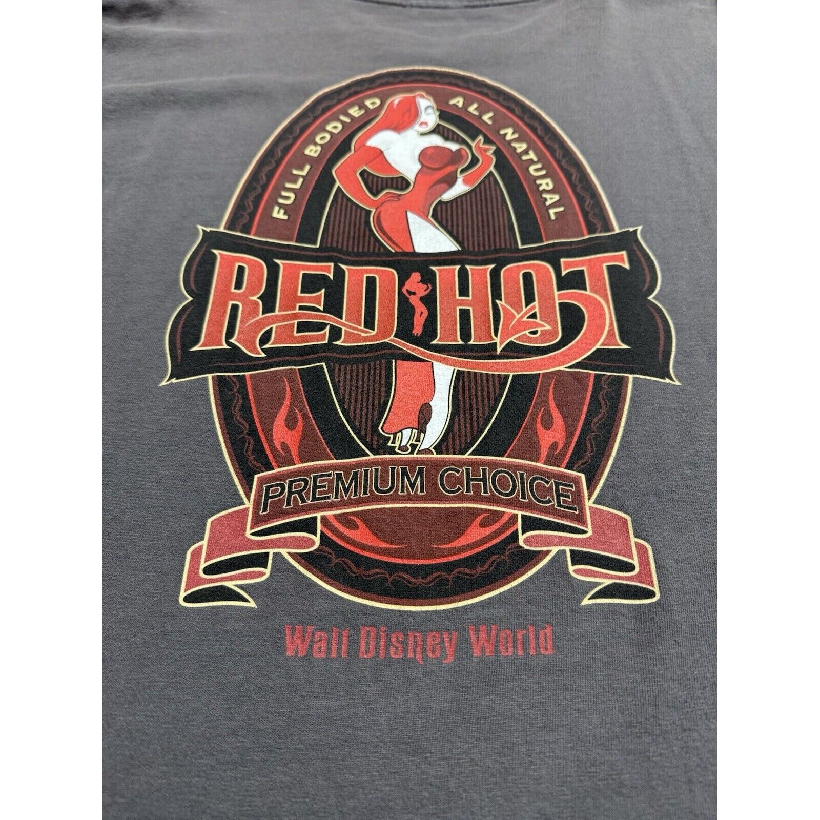 Disney Jessica Rabbit Red Hot Disneyland T-Shirt Gray Mens L Walt Size US XL / EU 56 / 4 - 6 Thumbnail
