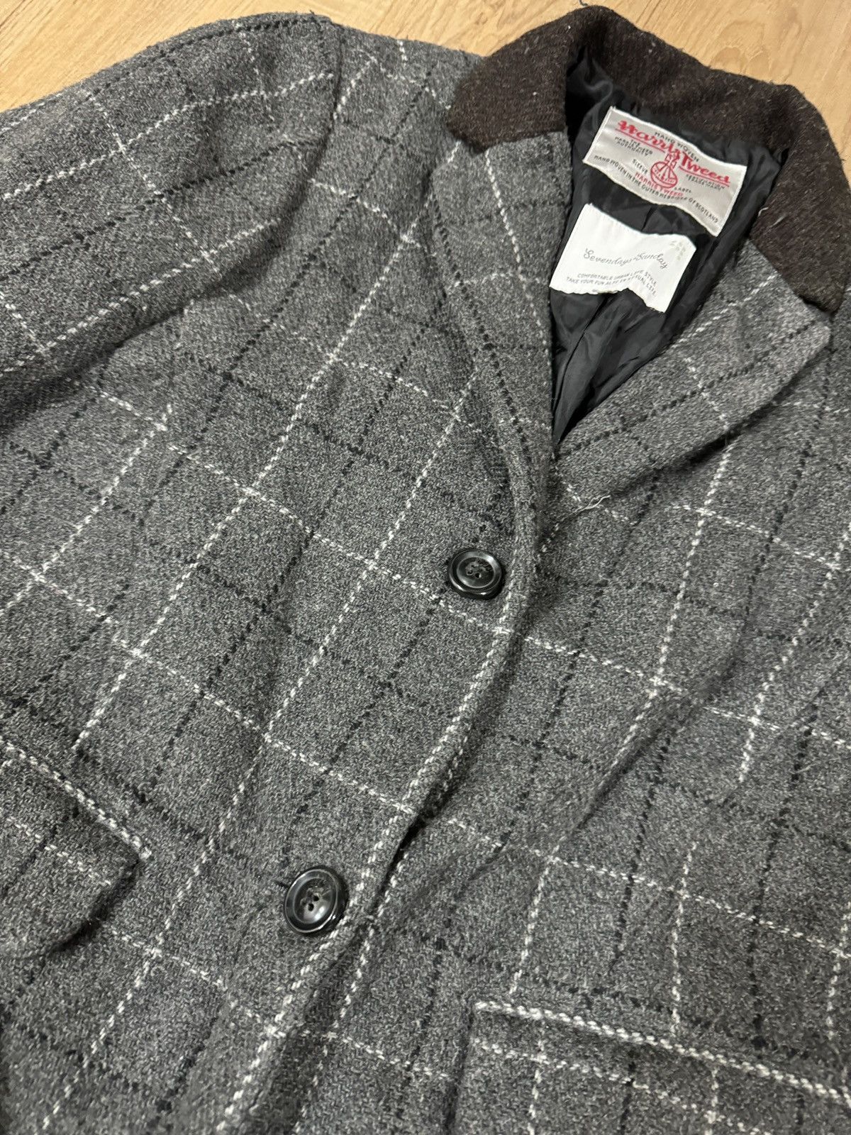 Burberry × Vintage HARRIS TWEED X SEVENDAYS SUNDAY WOOL JACKET Size US M / EU 48-50 / 2 - 2 Thumbnail