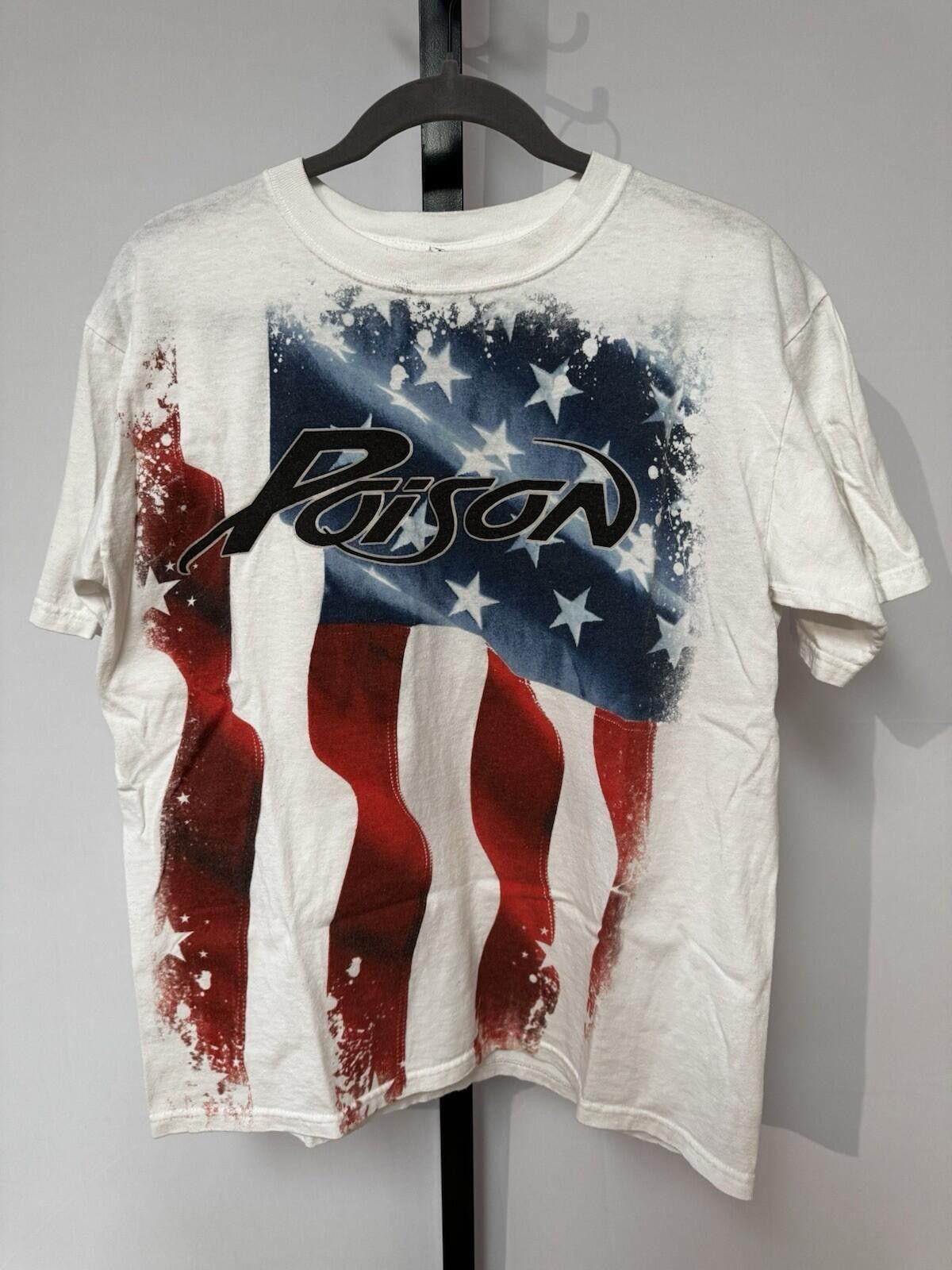 Vintage Y2K Poison 2009 Tour M T-Shirt American Flag Merch
