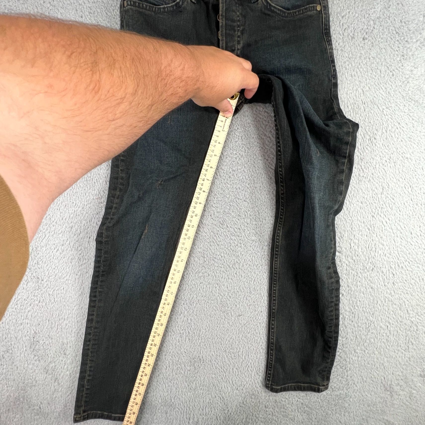 Denime Integral Slim Fit Jeans 31x30 Dark Blue Denim 5-Pocket Men's Skinny Pants Size US 31 - 3 Thumbnail