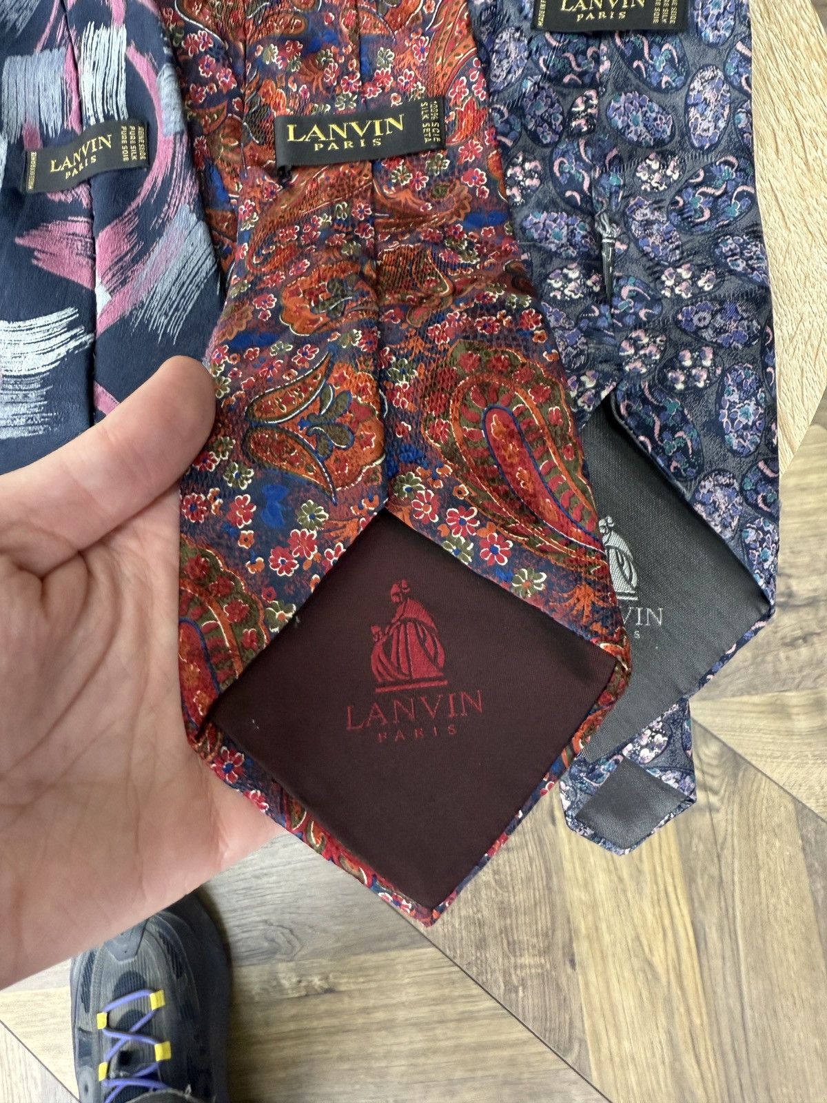 Lanvin Vintage Lanvin Paris Silk Tie Lot Set 3 Designer Floral Size ONE SIZE - 11 Thumbnail