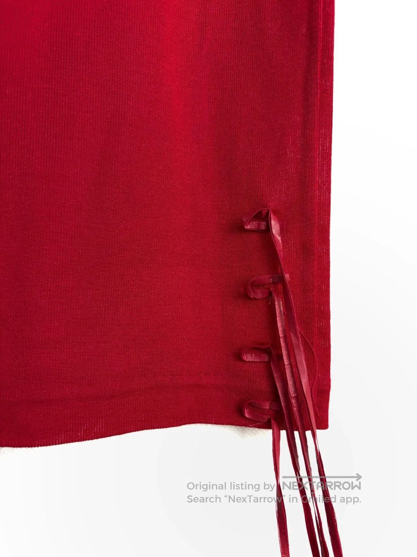 Dior Red Sleeveless Top with Side Tassel Details. Size US S / EU 44-46 / 1 - 6 Thumbnail