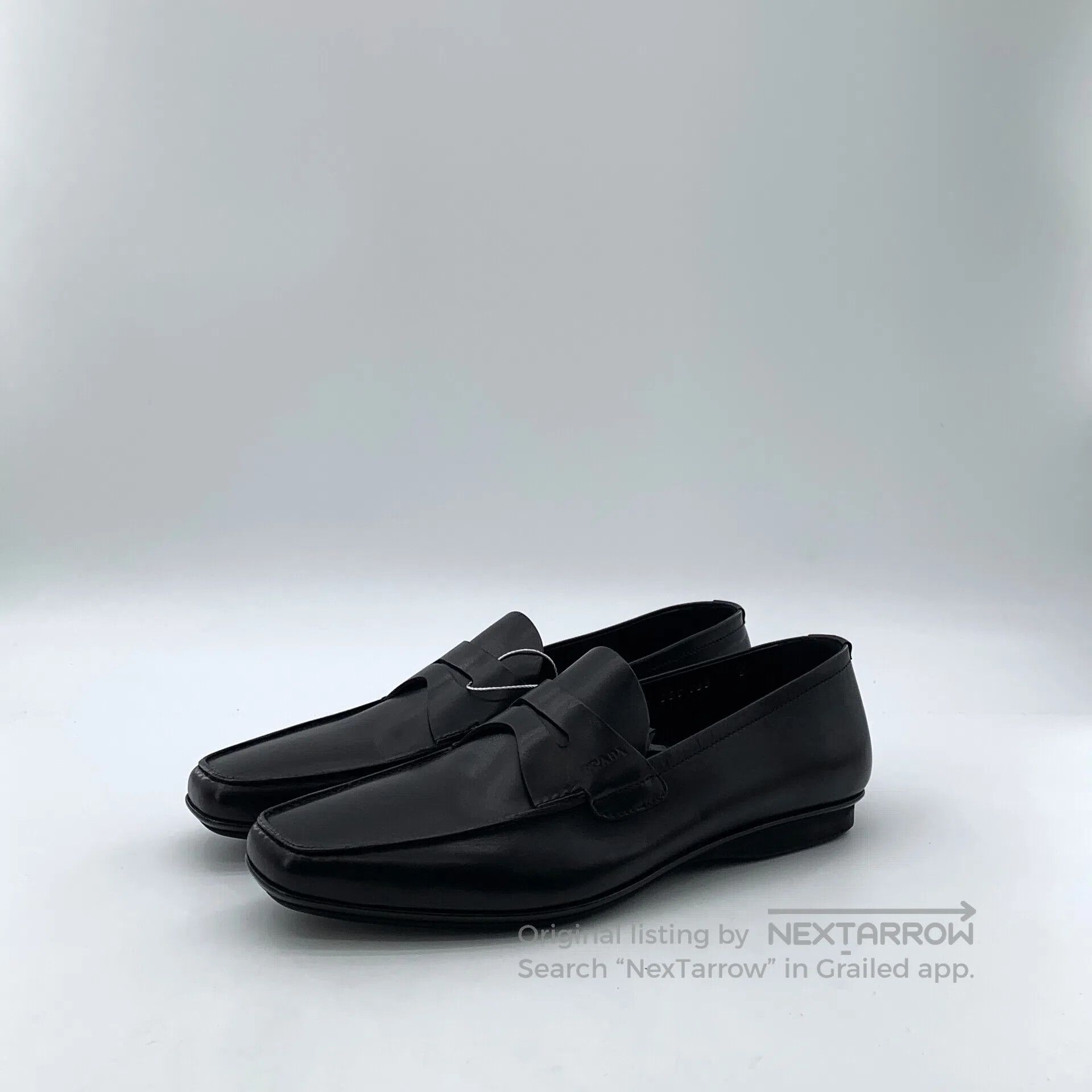 Prada Prada Black leather square toe casual flat one-step single Size US 6 / EU 39 - 1 Thumbnail