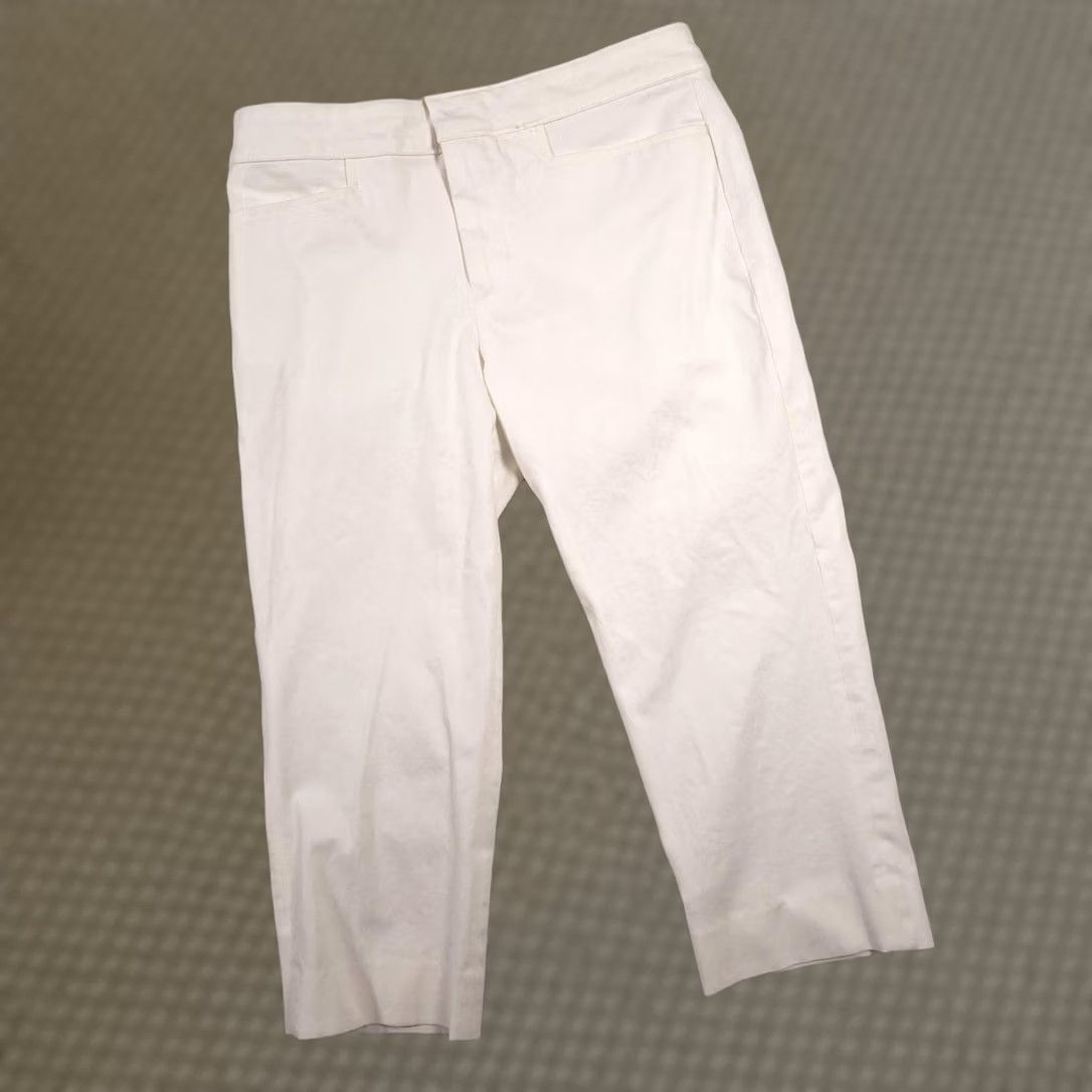 Chaps Chaps Pants Womens 6 White Capri Cropped Stretch Pull On Flat Front Slim Leg Capris Casual Womens Size 28" / US 6 / IT 42 - 1 Thumbnail