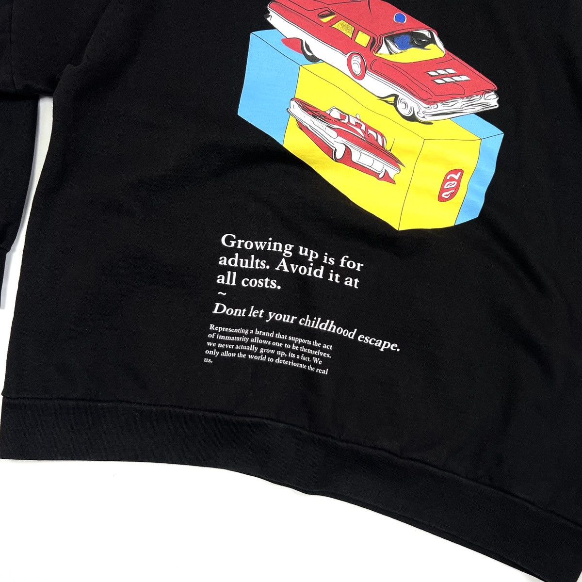 CHILDS × Japanese Brand Men’s Childish Overprint Black Cotton Casual Y2K Hoodie - XS Size US XS / EU 42 / 0 - 7 Thumbnail