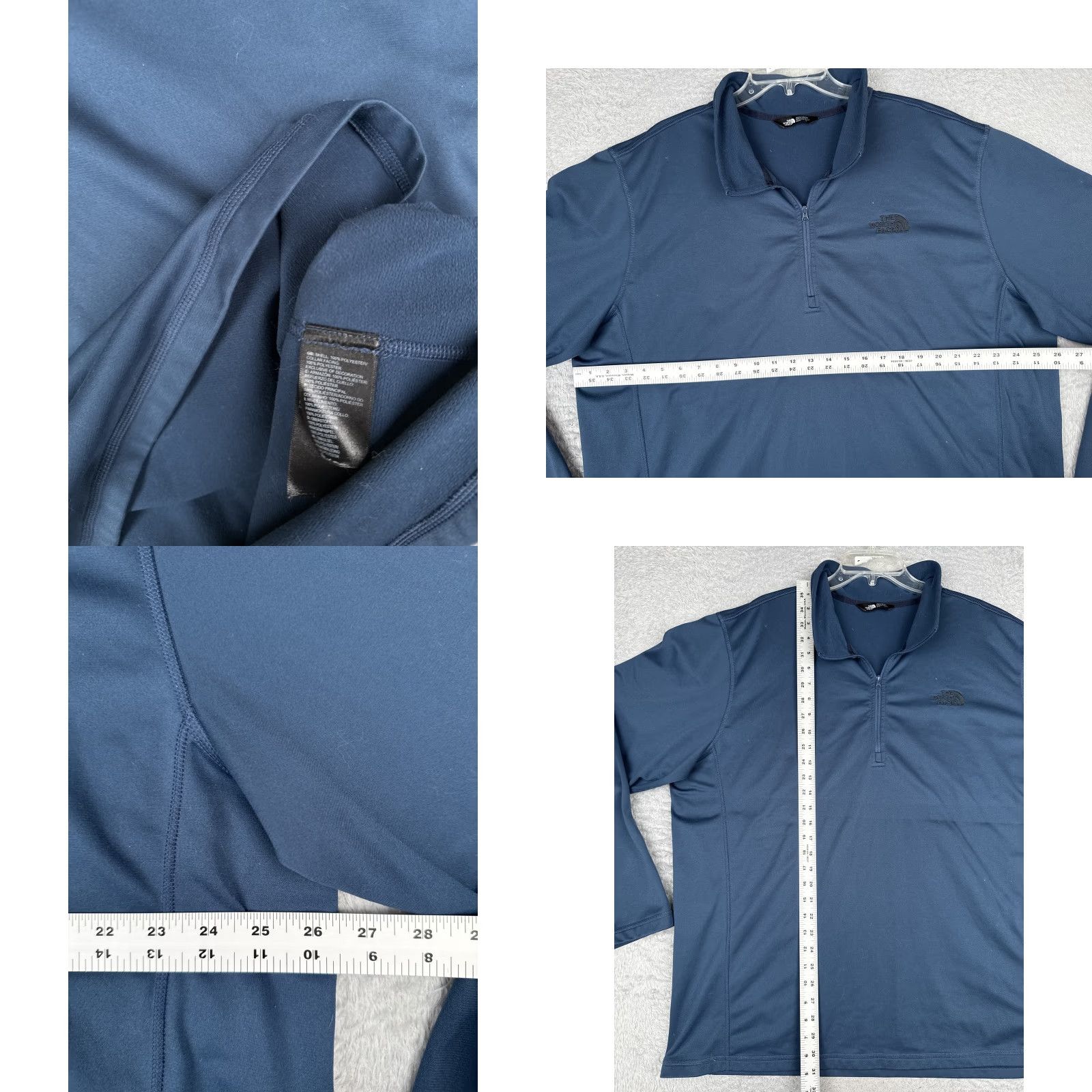 The North Face The North Face Sweatshirt Men 3XL Blue 1/4 Zip Mock Neck Logo Pullover Polyester Sweatshirt Size US XXL / EU 58 / 5 - 8 Thumbnail