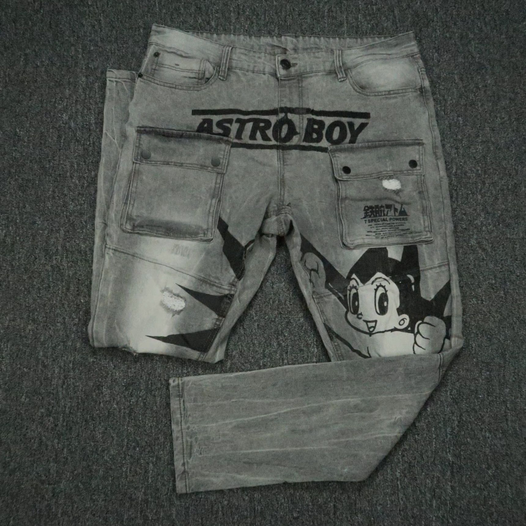 Southpole VINTAGE Southpole Jeans Mens 38x32 Gray Astro Boy Cargo Pockets Y2K Street RARE Size US 38 / EU 54 - 2 Thumbnail