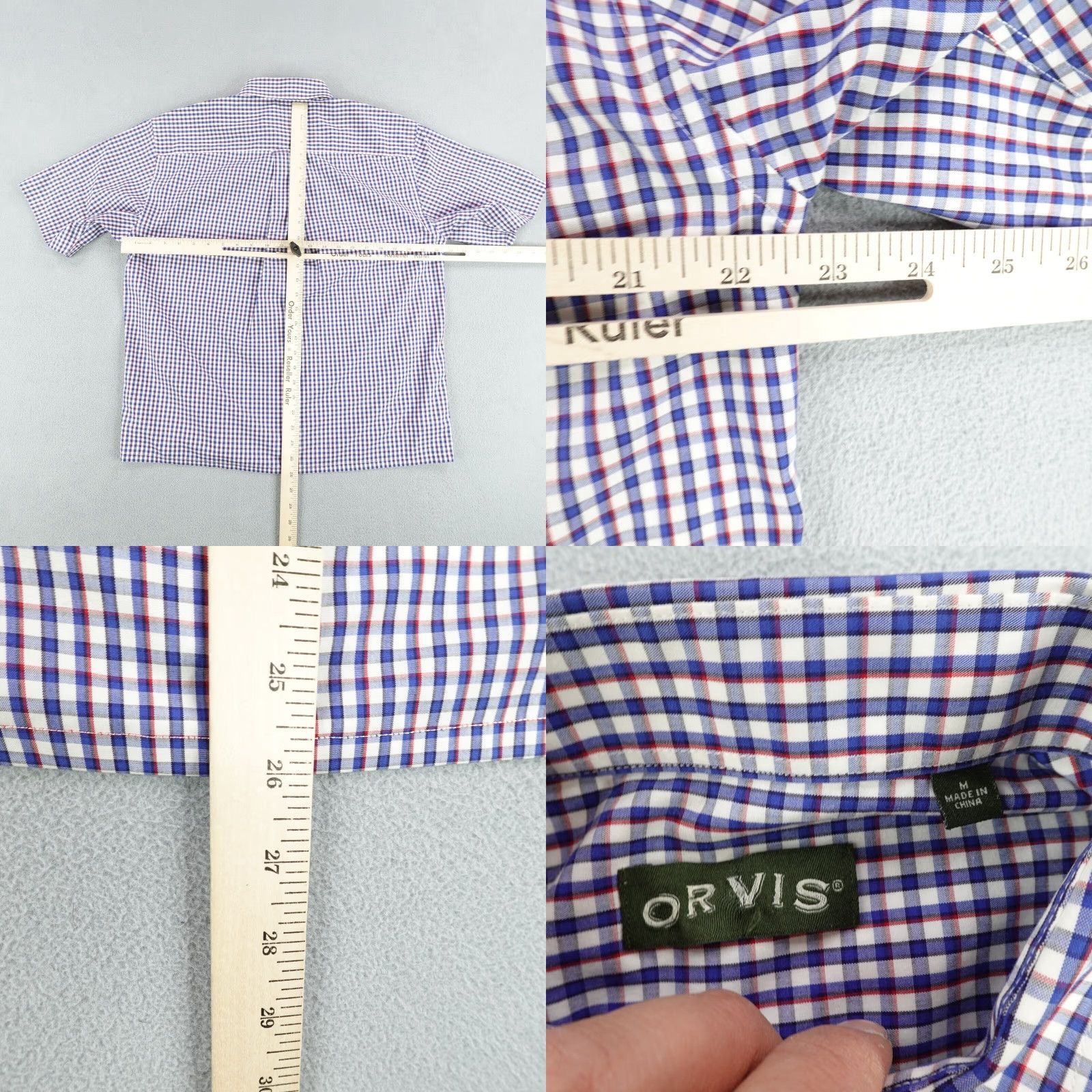 Orvis Orvis Button Up Shirt Mens M Blue White Gingham Plaid Short Sleeve Casual Workwear Button-Down Collar Outdoors Mens Size US M / EU 48-50 / 2 - 8 Thumbnail