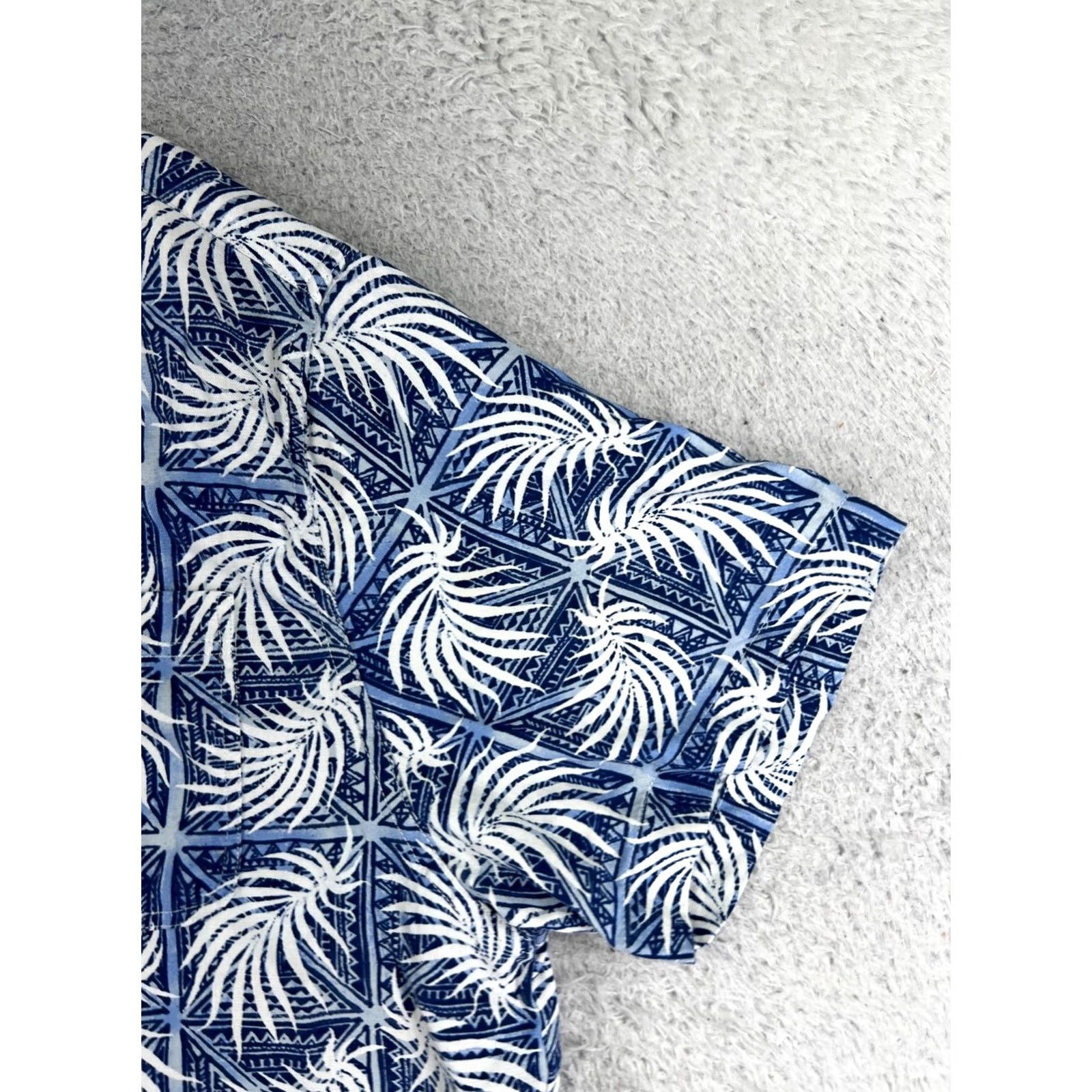 Nat Nast Nat Nast Shirt Adult XL Blue White Palm Print Hawaiian Silk Blend Beach Shirt Size US XL / EU 56 / 4 - 2 Thumbnail