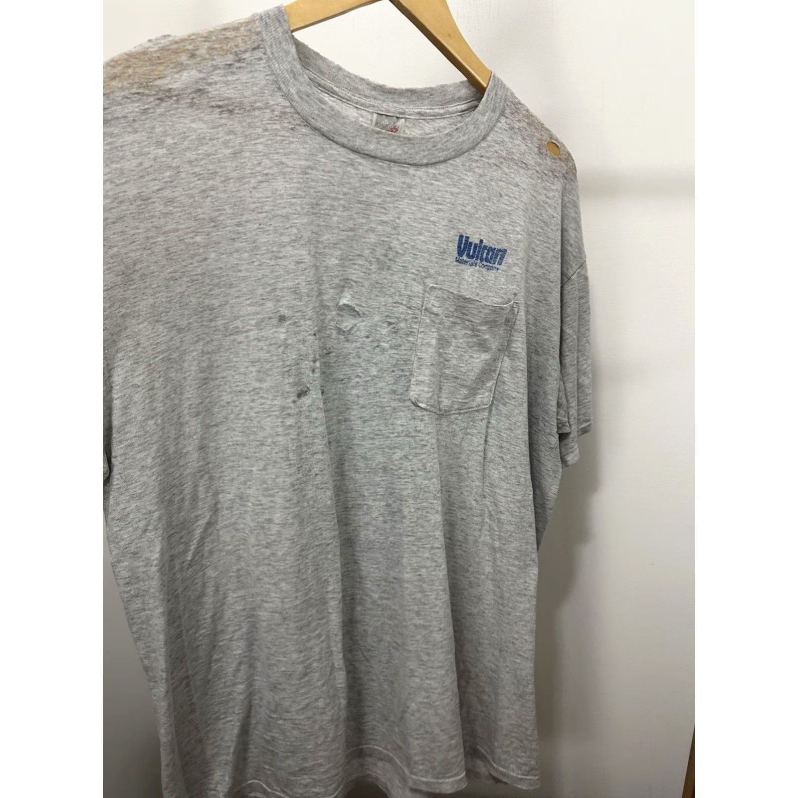 Jerzees JERZEES T-Shirt VTG Vulcan Super Paper Thin Thrashed Distressed Worn Burnout Work XL Gray Mens Size US XL / EU 56 / 4 - 4 Thumbnail