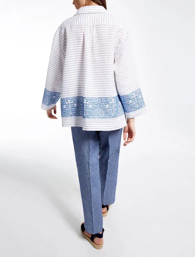 Max Mara Max Mara Pure Linen Striped Tunic Top Size M / US 6-8 / IT 42-44 - 2 Thumbnail