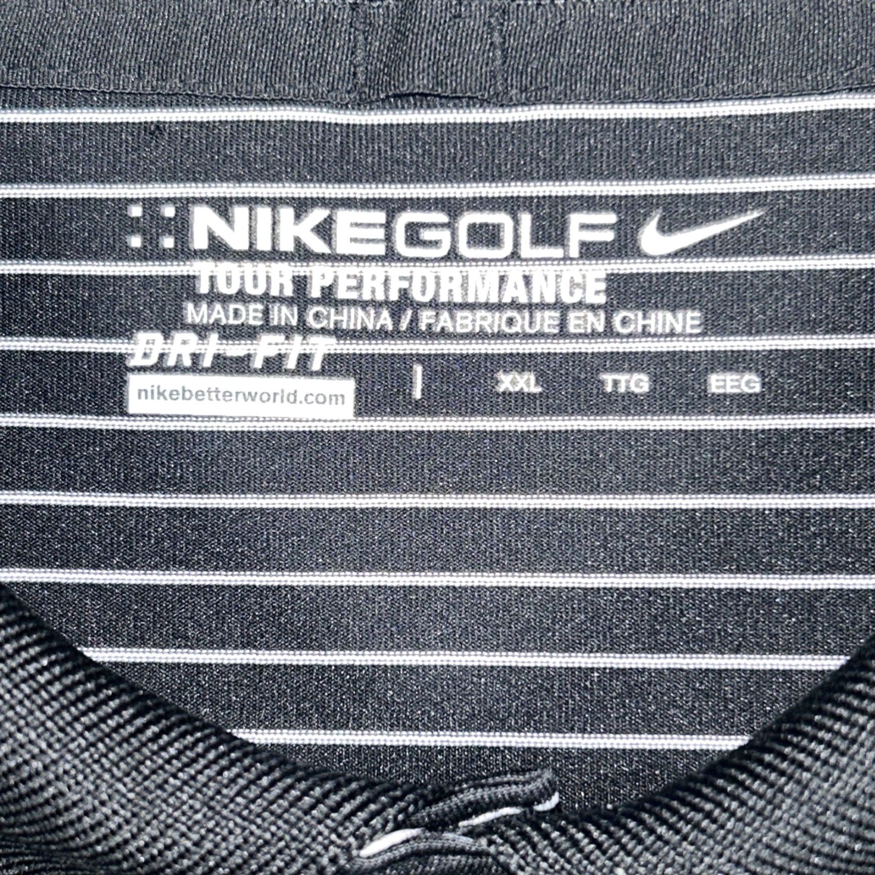Nike Nike Golf Polo Shirt Mens 2XL Black Striped Dri-Fit Tour Performance Stretch Size US XXL / EU 58 / 5 - 3 Thumbnail