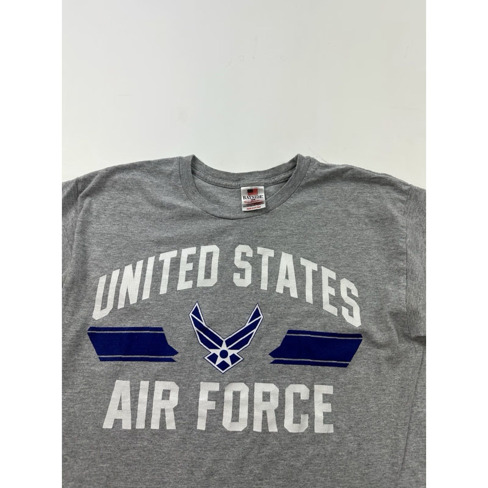 Vintage VINTAGE Bayside U.S. Air Force Shirt Mens M Gray Cotton Crew Neck Short Sleeve USA United States T-Shirt Men Classic Size US M / EU 48-50 / 2 - 2 Thumbnail