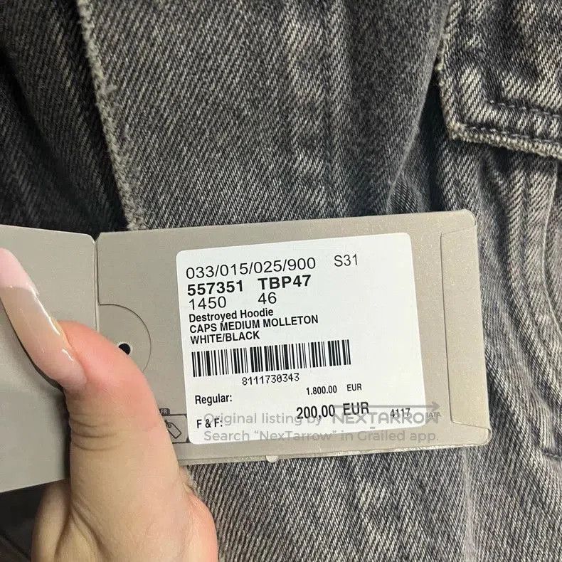Balenciaga Balenciaga Gray Logo Denim Jacket. Size US S / EU 44-46 / 1 - 3 Thumbnail