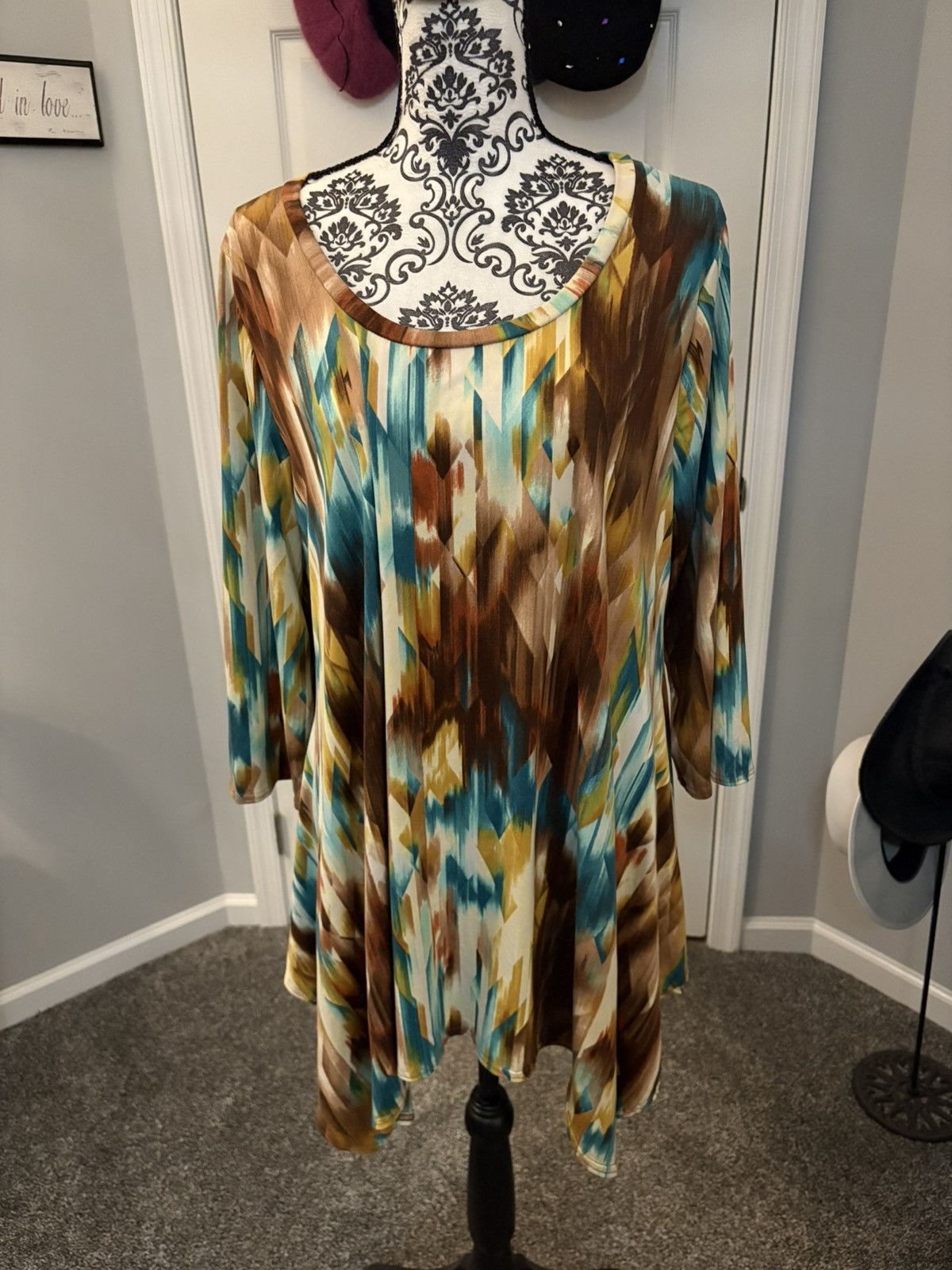 Other Abstract print size 2XL tunic 3/4 sleeve top Size XXL / US 16-18 / IT 52-54 - 1 Thumbnail
