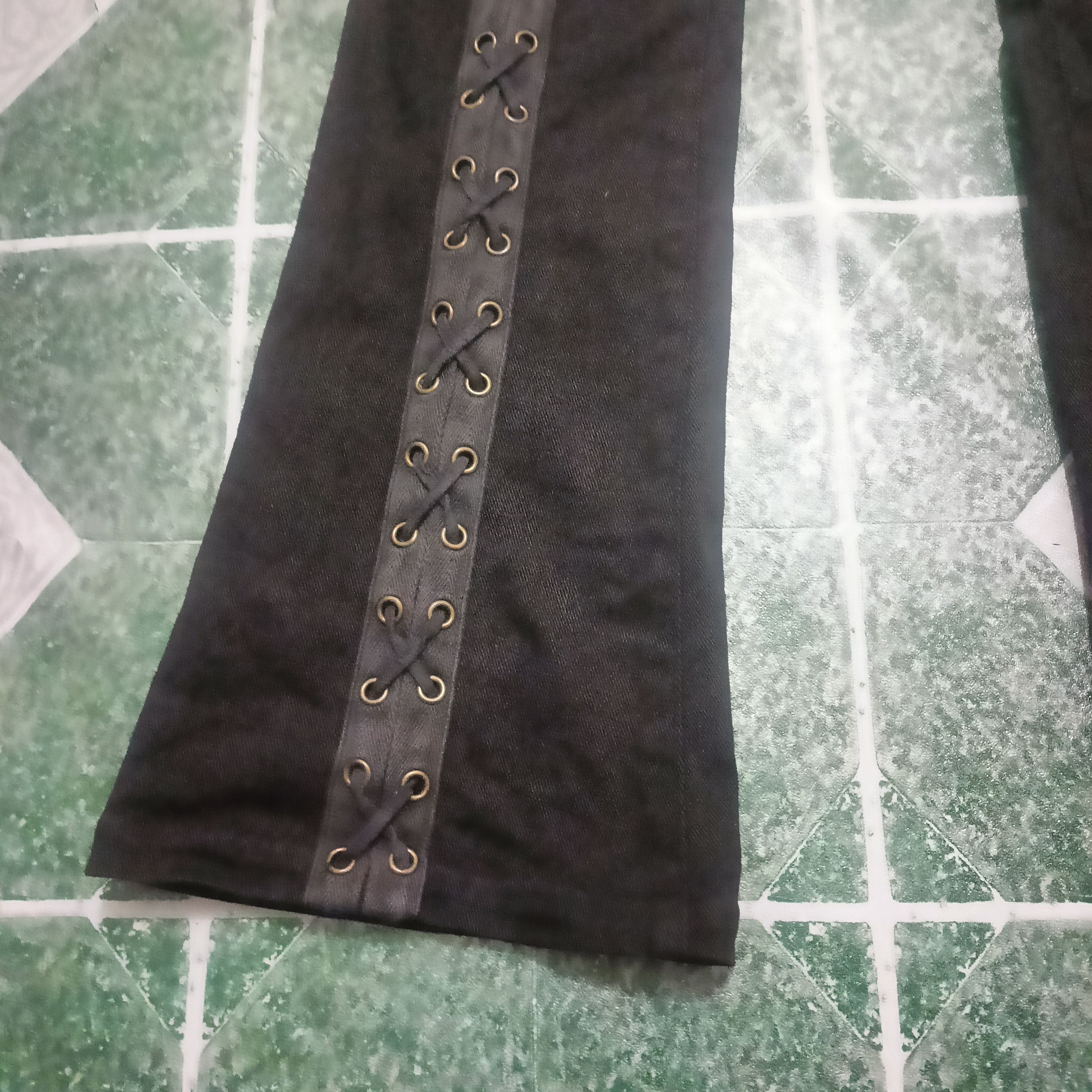 If Six Was Nine Rare!!! 90's Sky Bomber Lace up Stretch bootcut Black jeans Size 27" / US 4 / IT 40 - 4 Thumbnail