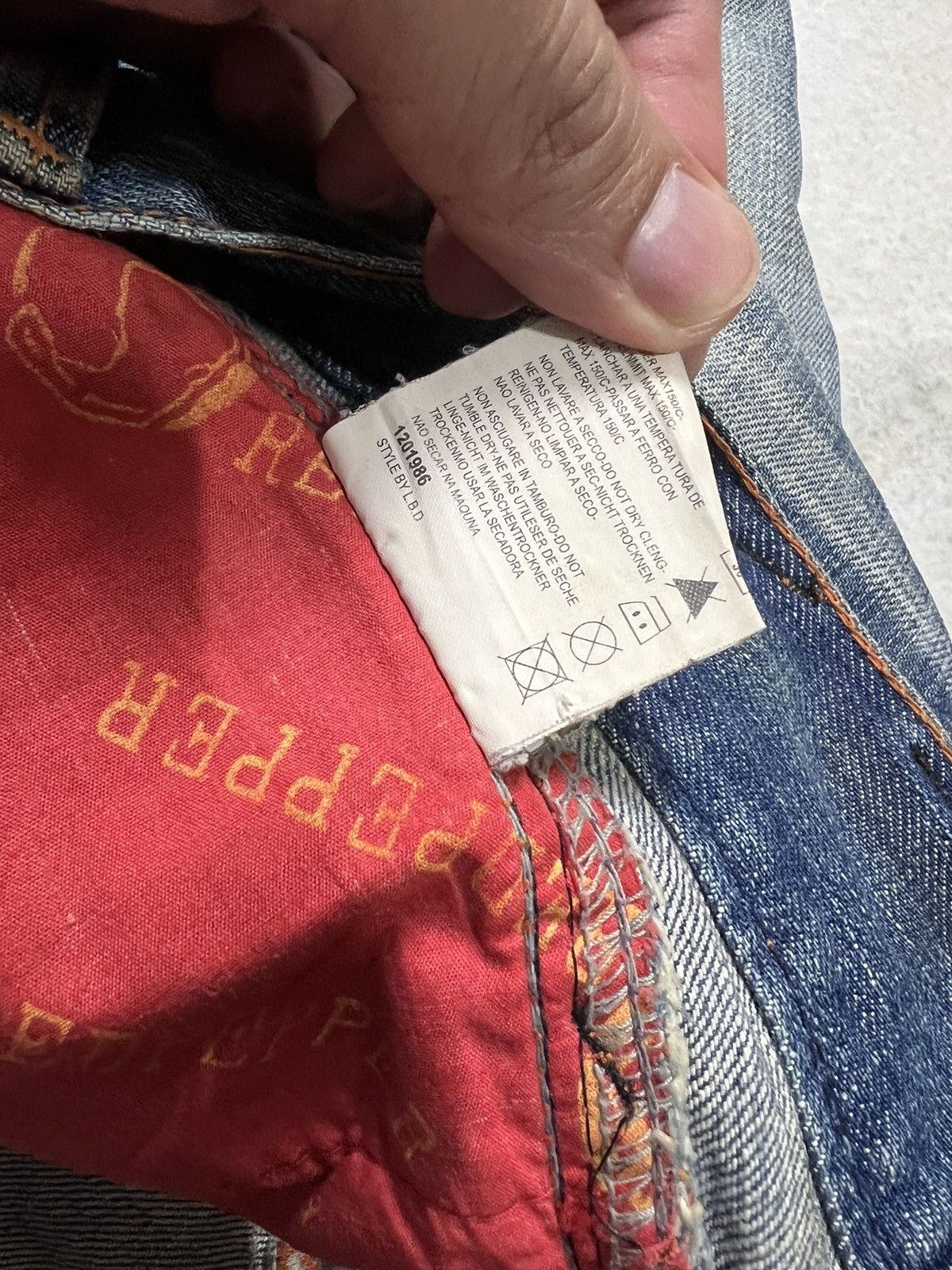 If Six Was Nine × Japanese Brand × Le Grande Bleu (L.G.B.) 💥Flare💥 Crazy 90’s Style Red Pepper Denim Size US 31 - 18 Thumbnail