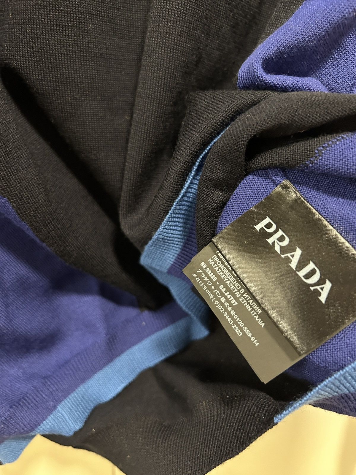 Prada Prada wool sweater black/purple lined Size US S / EU 44-46 / 1 - 9 Thumbnail