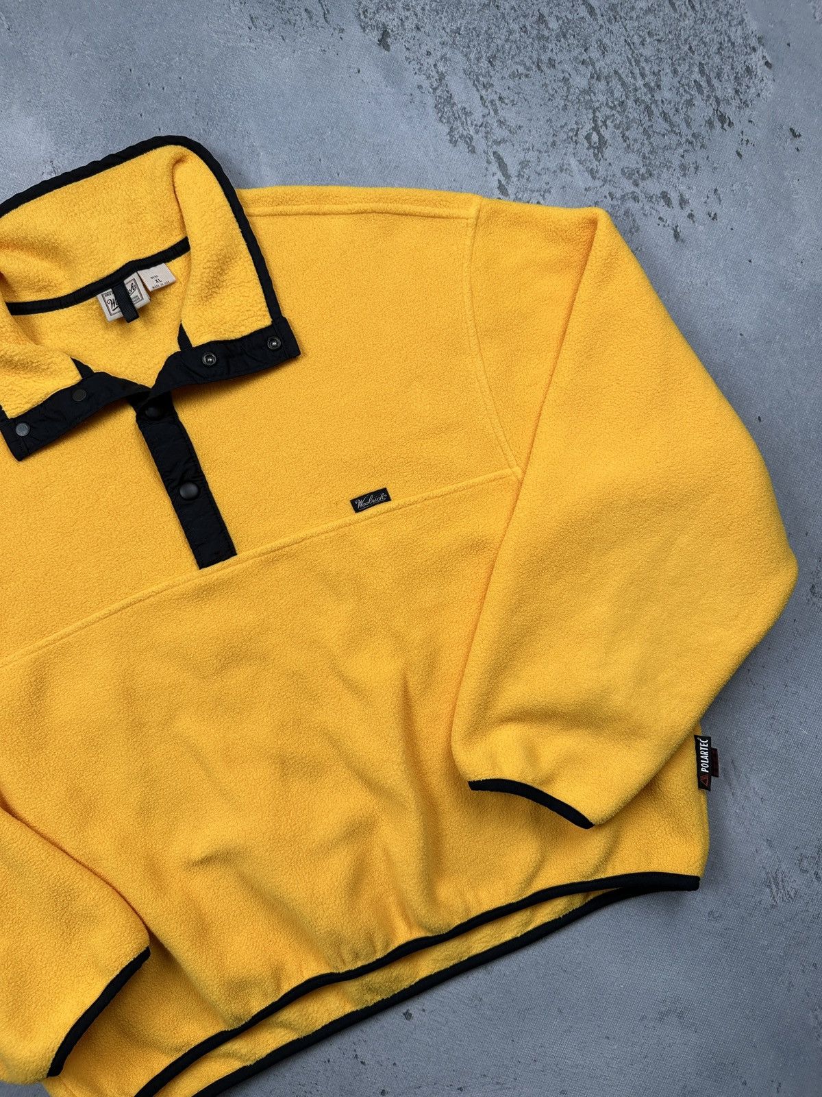 Woolrich Woolen Mills Woolrich Polartec Snap Fleece Pullover Yellow Black Trim USA Size US XL / EU 56 / 4 - 3 Thumbnail
