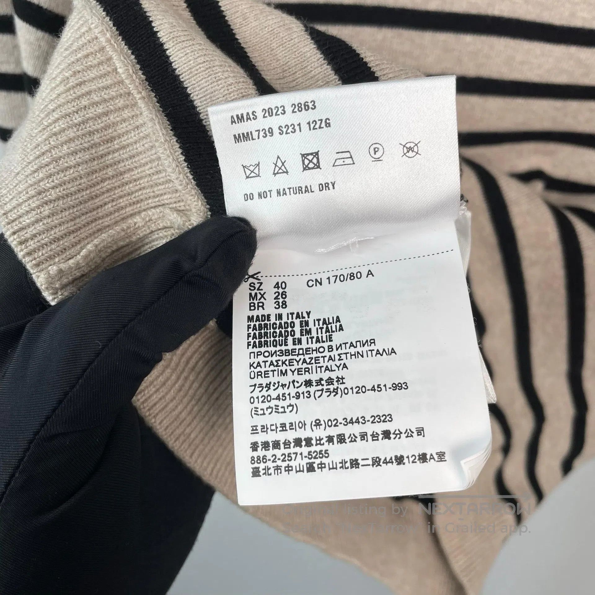 Miu Miu Miu Miu Striped Printed Logo Short Sleeve Round Neck Knit Size S / US 4 / IT 40 - 6 Thumbnail
