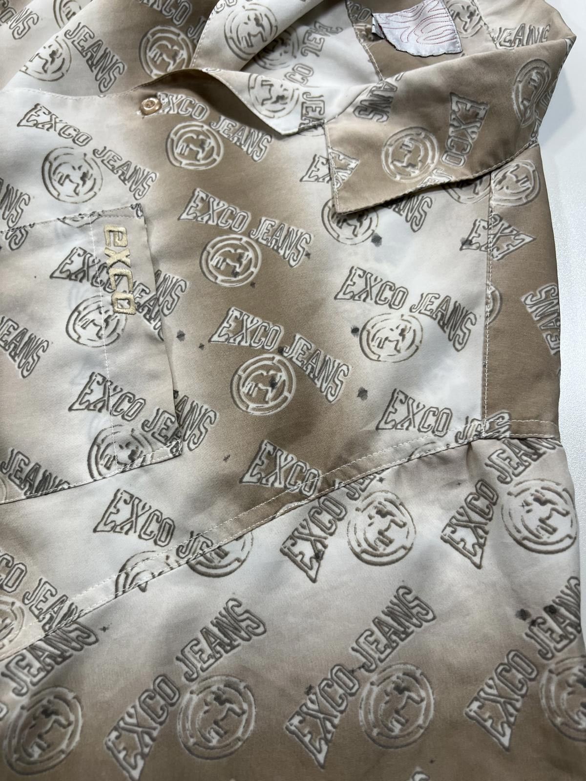 Other EXCO JEANS Men's Casual Button-Up Shirt Beige Gradient Print Size US L / EU 52-54 / 3 - 8 Thumbnail